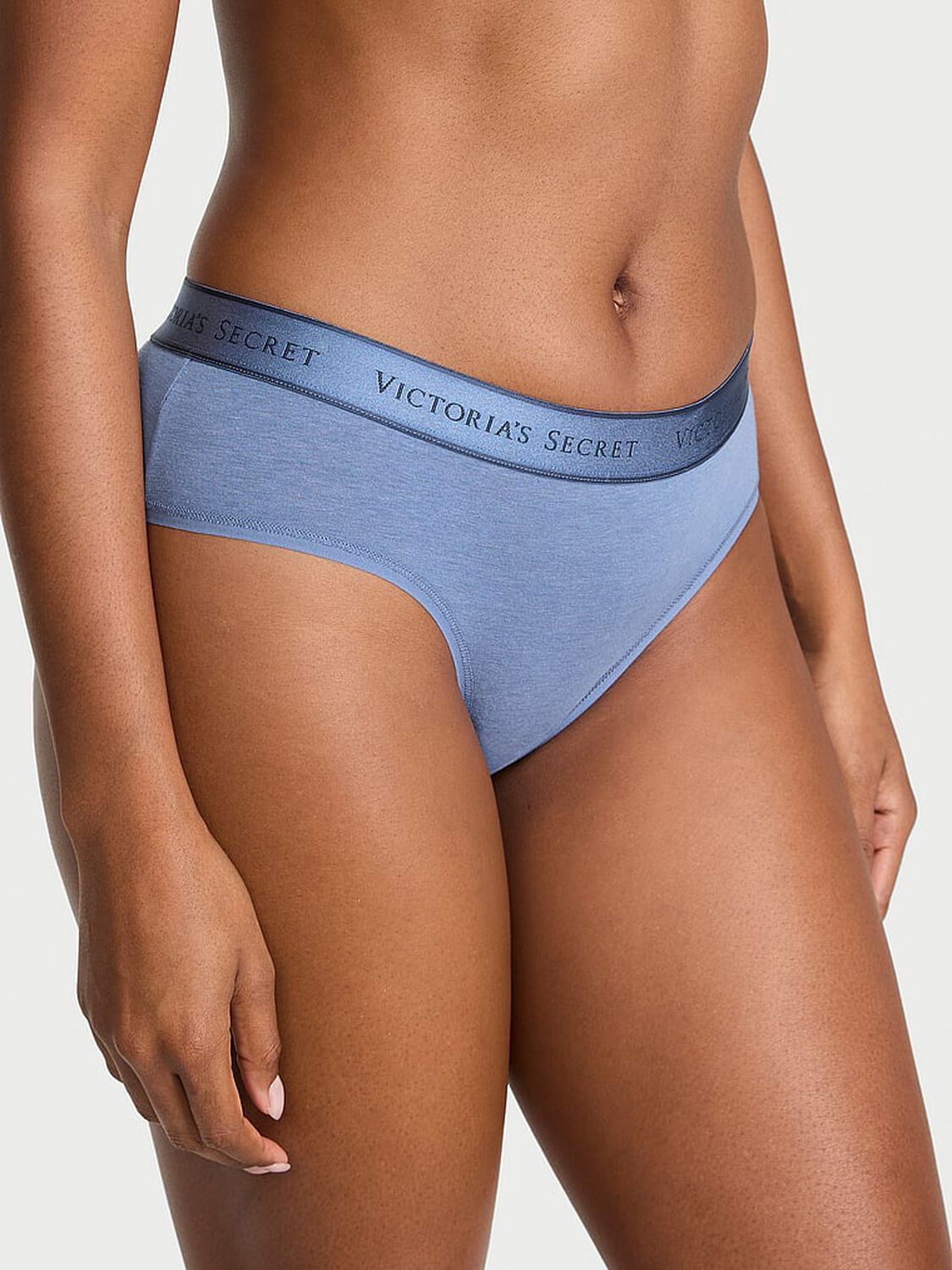 vs Cotton Logo Cotton Hiphugger Panty Moonlight Blue 1 of 3 