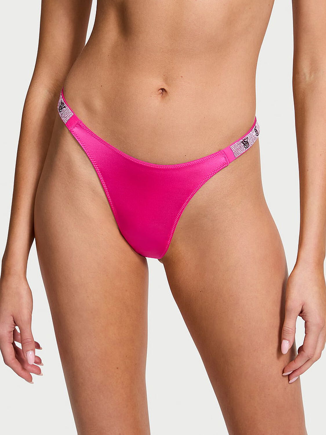 vs Very Sexy Shine Strap Thong Panty Forever Pink 1 of 4 