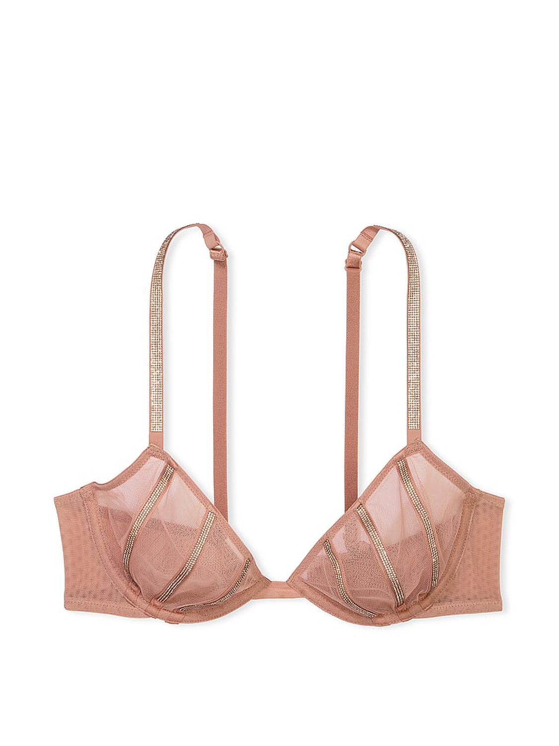 vs Very Sexy Sheer Shine Unlined Low-Cut Demi Bra Almond Beige 3 of 6 
