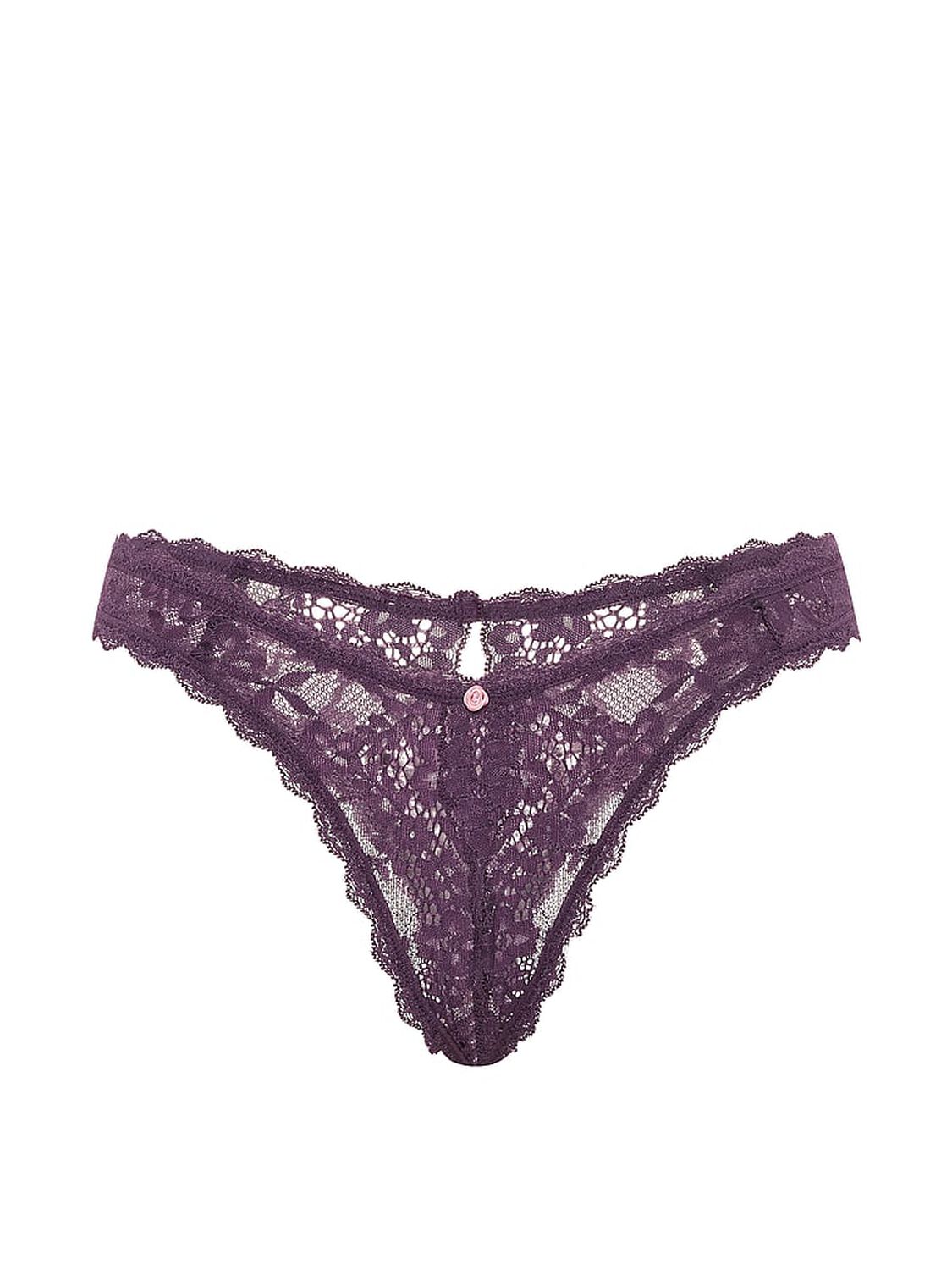 vs Dream Angels Lace Peekaboo Brazilian Panty Shadow Purple 3 of 3 
