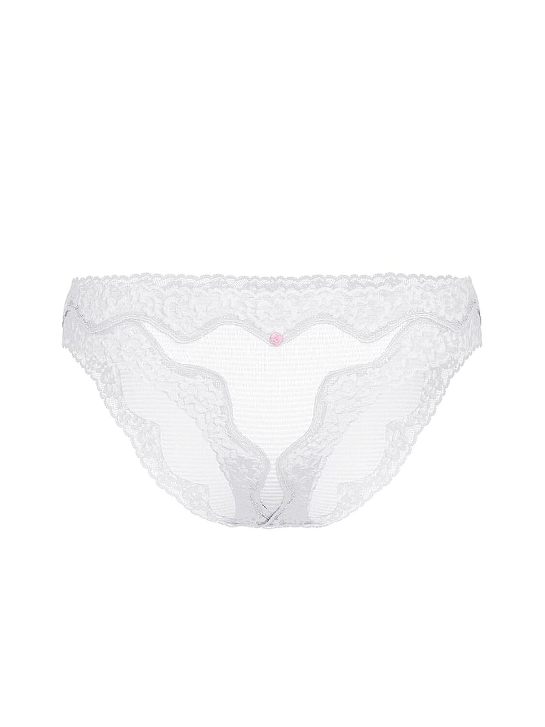 vs The Lacie Cotton Shadow Stripe Lace-Waist Bikini Panty Vs White 3 of 3 