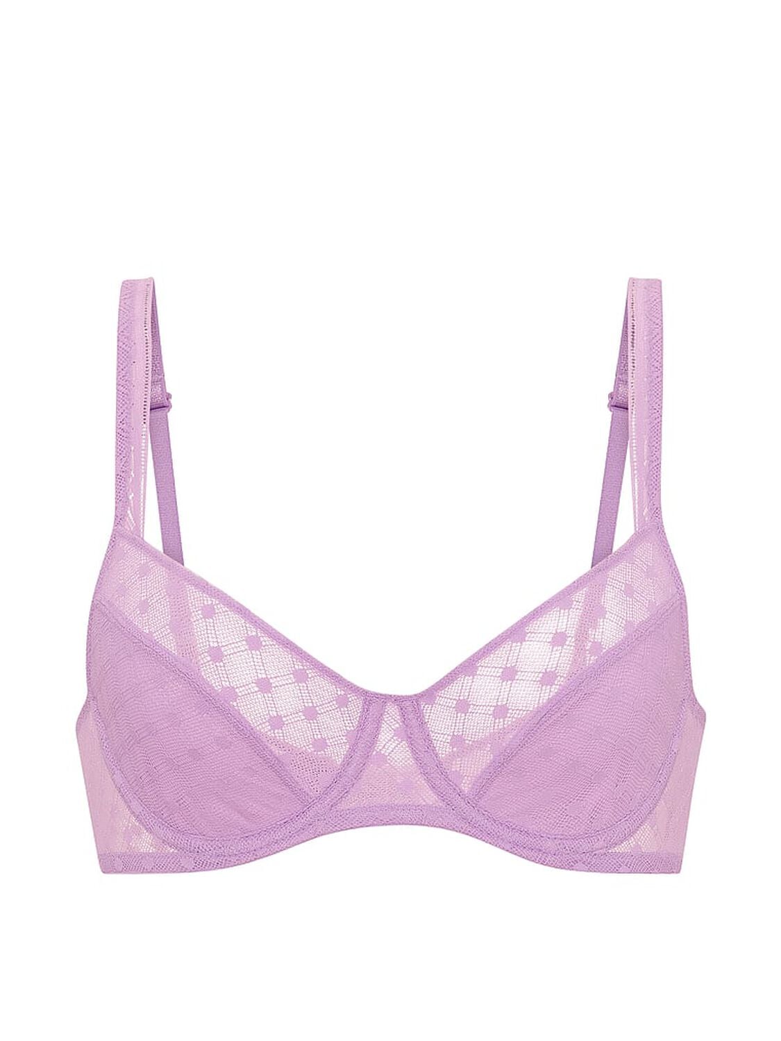 vs The Lacie Dot Geo Lace Unlined Balconette Bra Candy Violet 3 of 3 