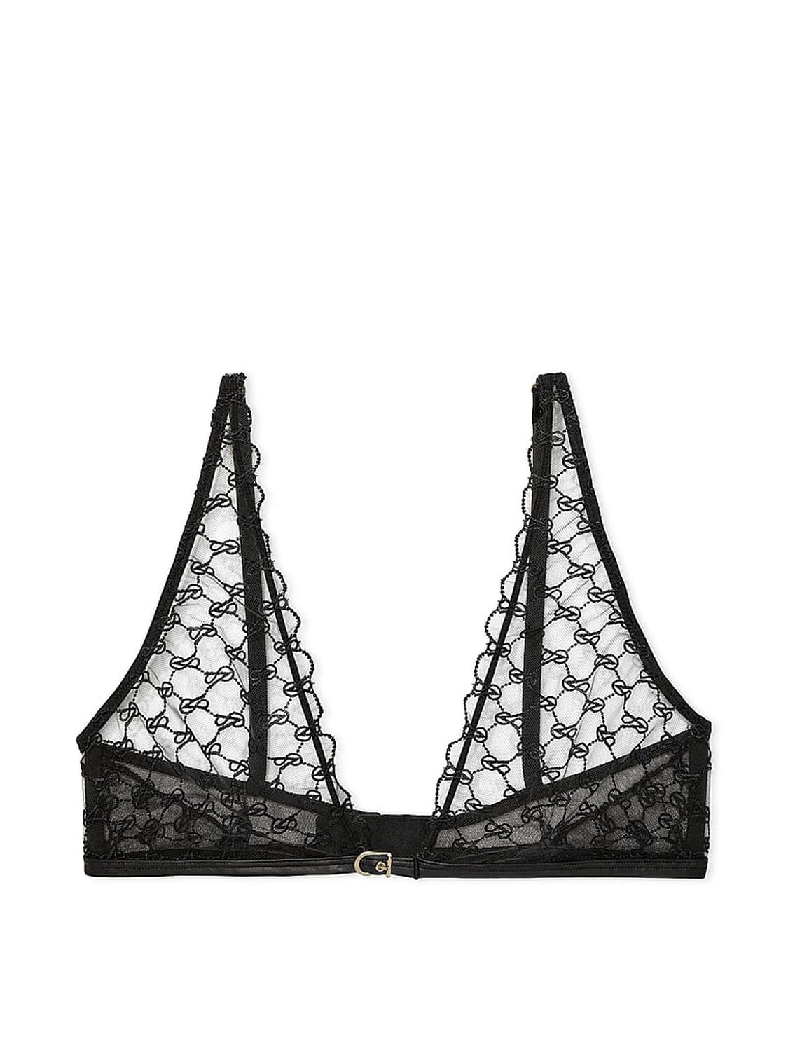 vs Very Sexy VS Logo Embroidery Triangle Bralette Black 1 of 3 
