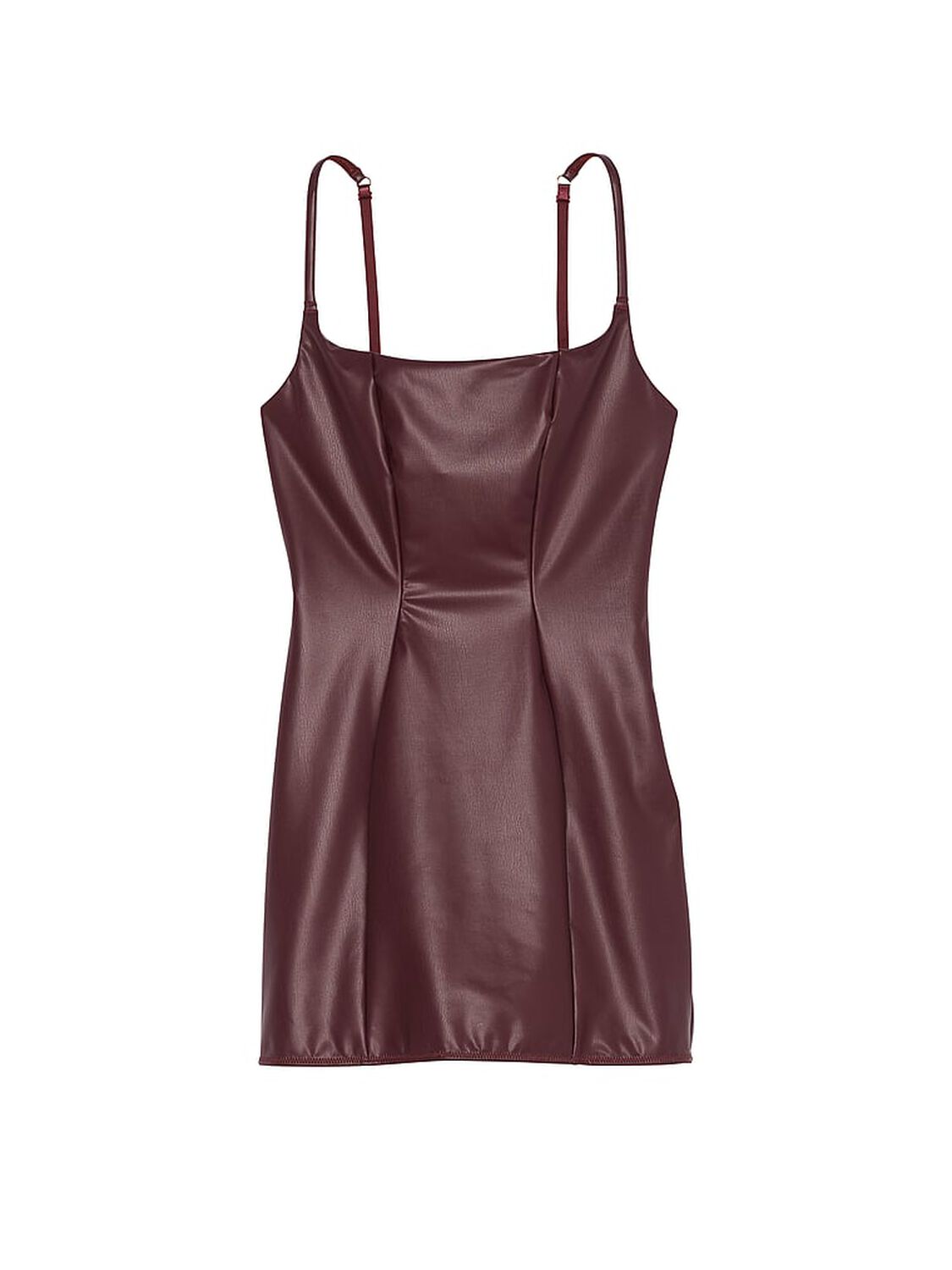 vs Victoria's Secret Faux Leather Slip Dress Burgundy Brown 3 of 3 