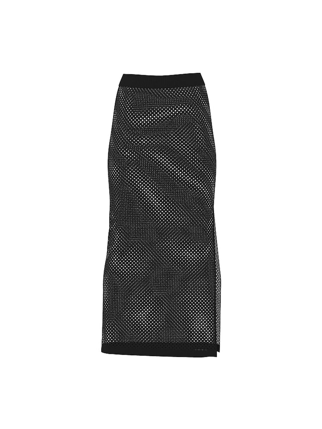 vs Victoria's Secret Swim Crochet Maxi Skirt Pure Black 3 of 3 