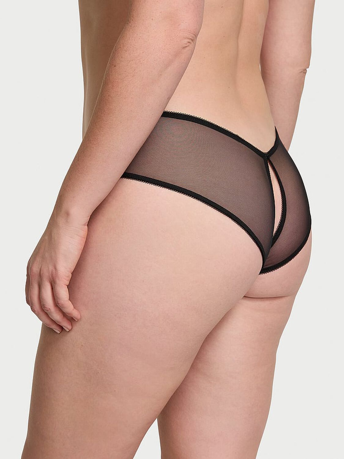 vs Very Sexy Mesh High-Leg Crotchless Cheeky Panty Black Strawberry 2 of 3 