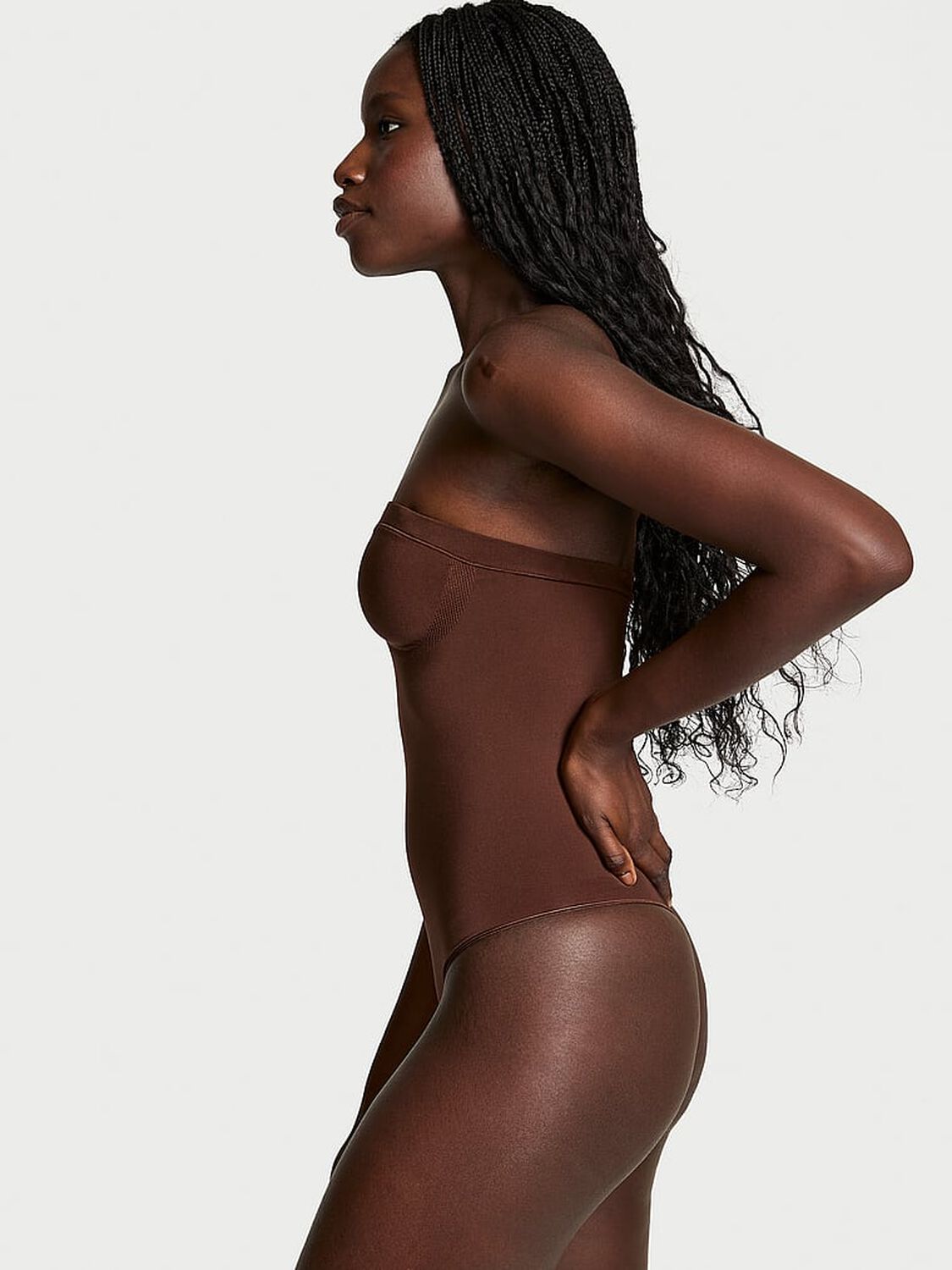 vs Victoria's Secret Shapewear by Victoria SeamlessShaping™ Strapless Bodysuit Ganache 4 of 4 