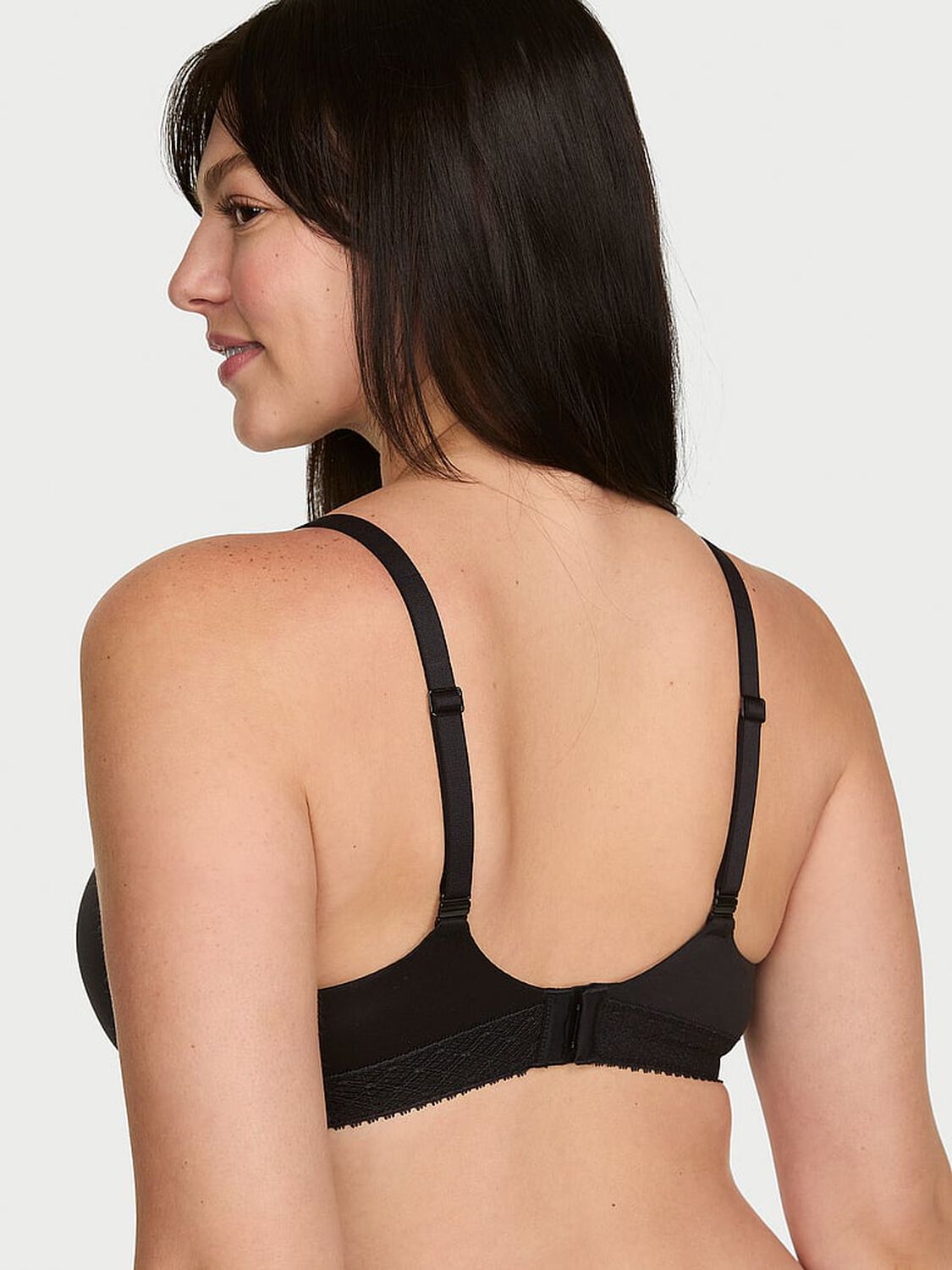 vs Body By Victoria Lace-Trim Lightly Lined Full-Coverage Bra Black 2 of 3 