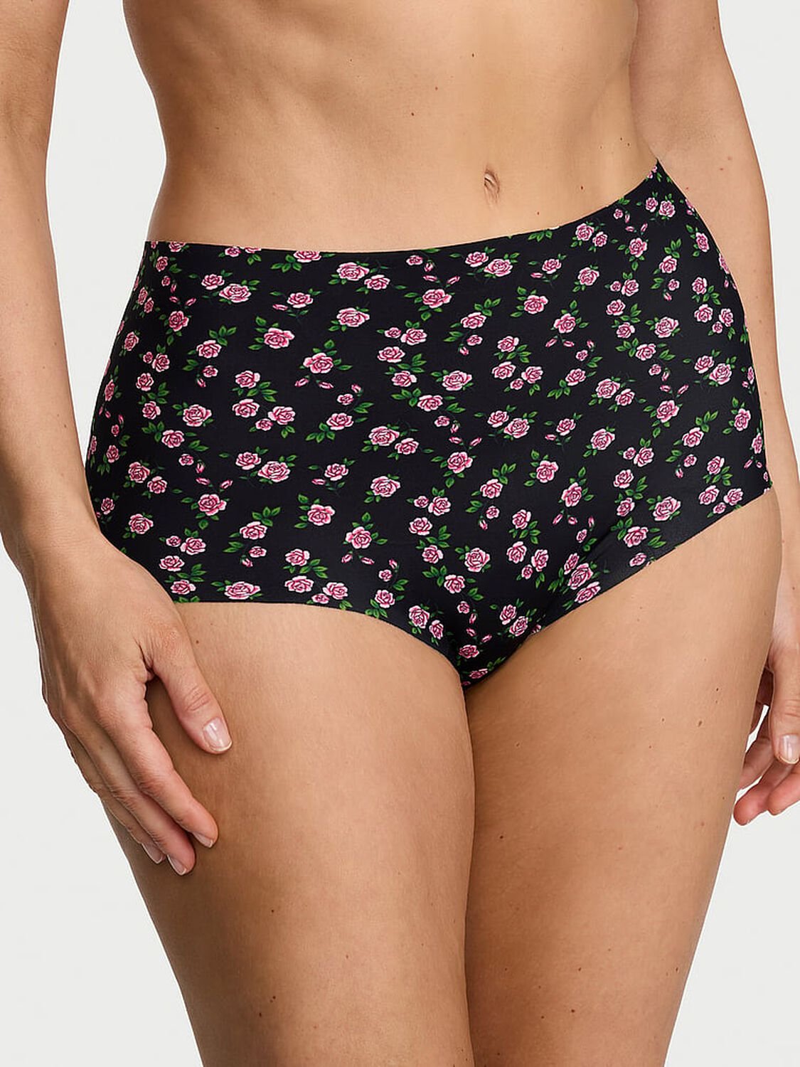 vs No-Show No-Show Modern Brief Panty Black Roses 1 of 3 
