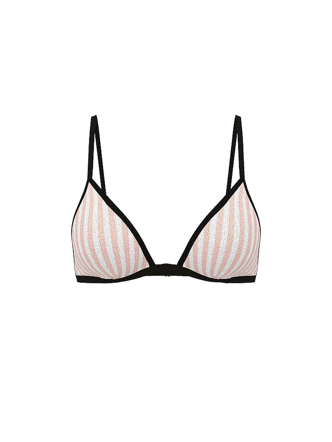 vs Victoria's Secret Swim Heritage Stripe Sequin Triangle Bikini Top Iconic Pink Stripes 3 of 4 