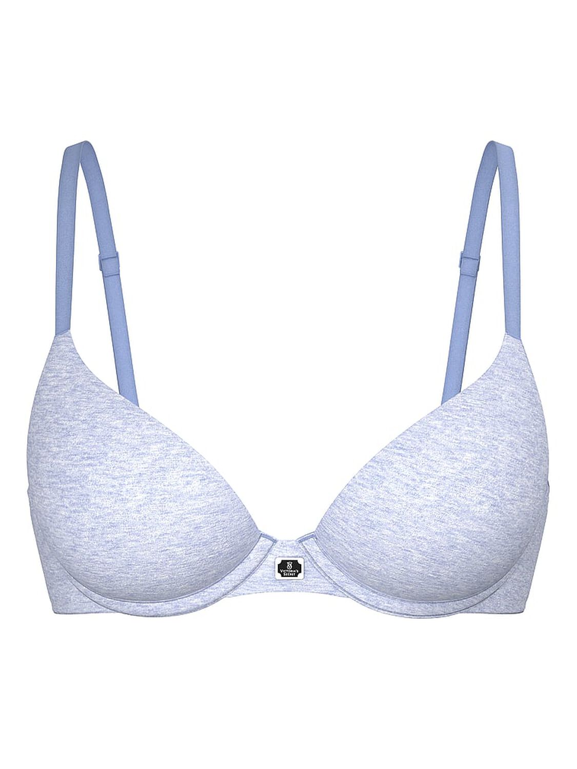 vs The T-Shirt Cotton Logo Hardware Perfect Shape Push-Up Bra Heather Cornflower 3 of 3 