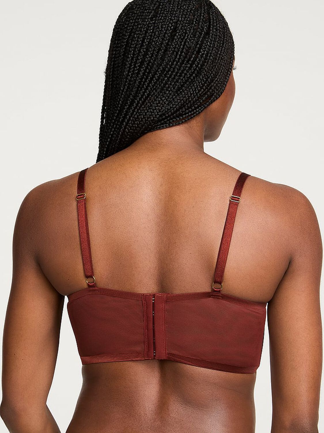 vs Very Sexy Sheer Reveal Unlined Modern Bralette Dark Chili 2 of 3 