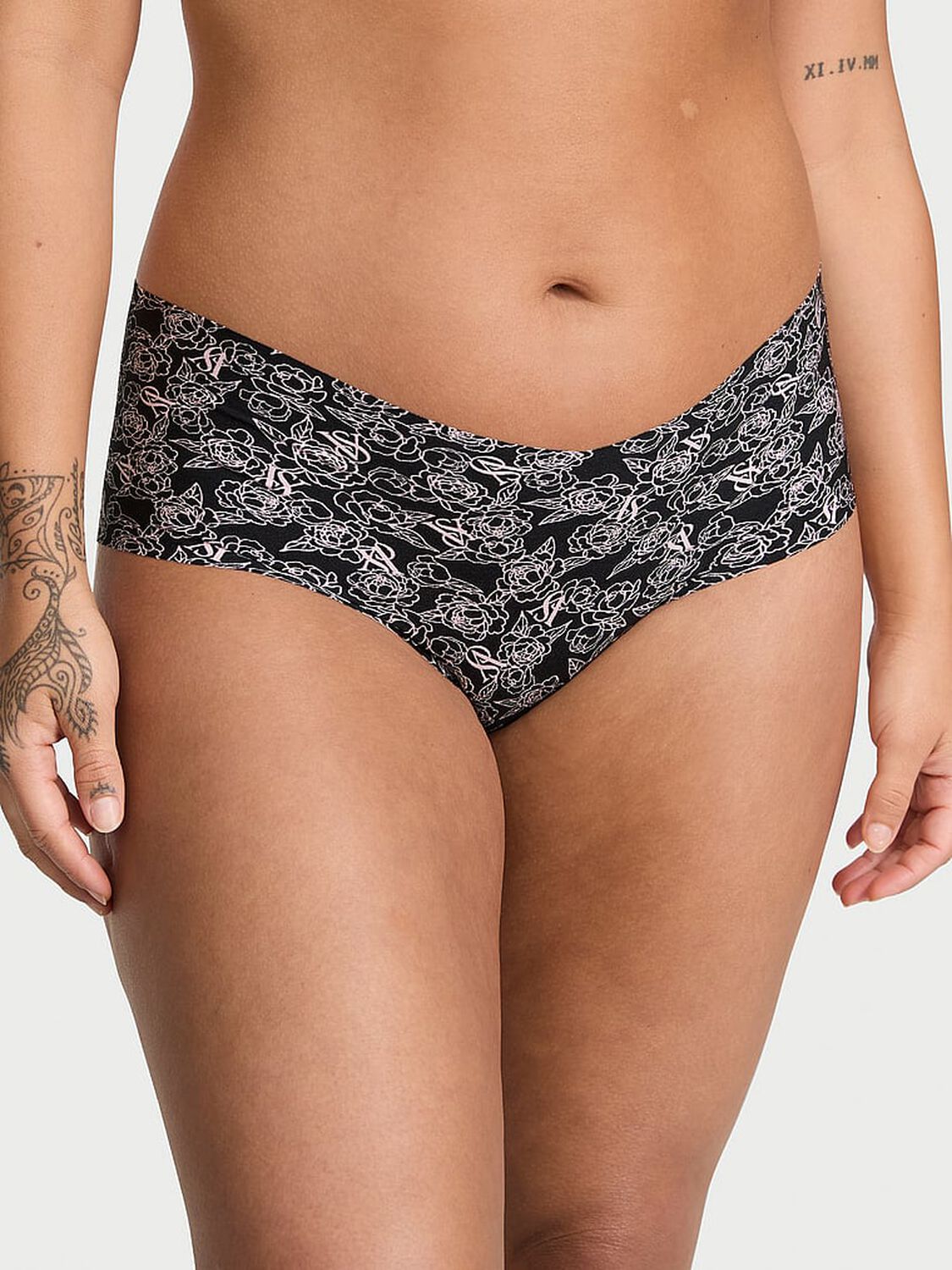 vs No-Show No-Show Cheeky Panty Black Sketch Floral 1 of 3 