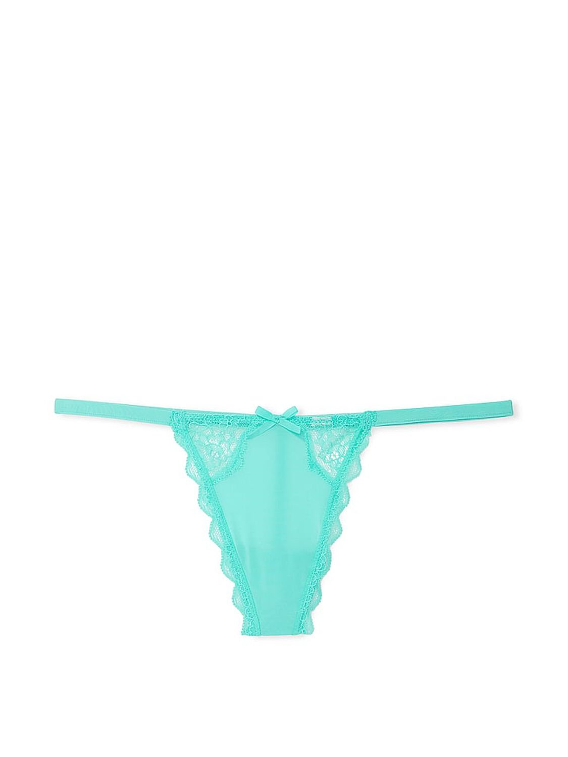 vs Dream Angels Lace-Trim V-String Panty Aquarius Blue 3 of 4 