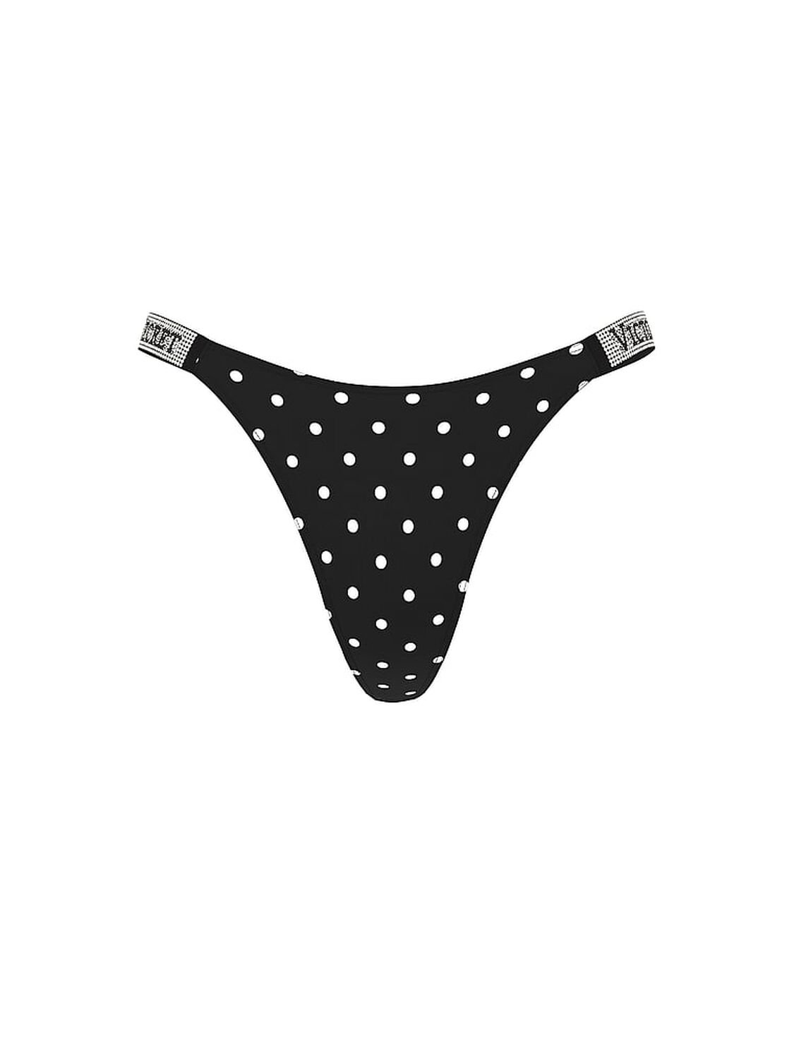 vs Very Sexy Shine Strap Thong Panty Black Dots 3 of 3 