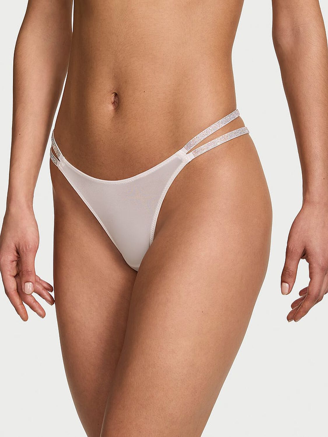 vs Very Sexy Gradient Double Shine Strap Brazilian Panty Coconut White 1 of 4 