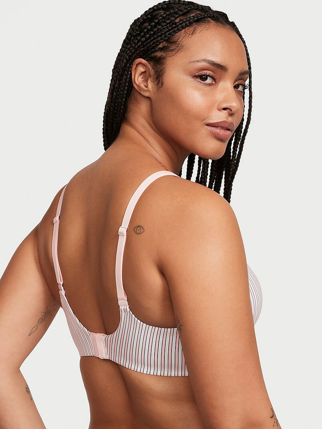 vs Body By Victoria Perfect Shape Push-Up Smooth Bra Pink Stripes 2 of 4 