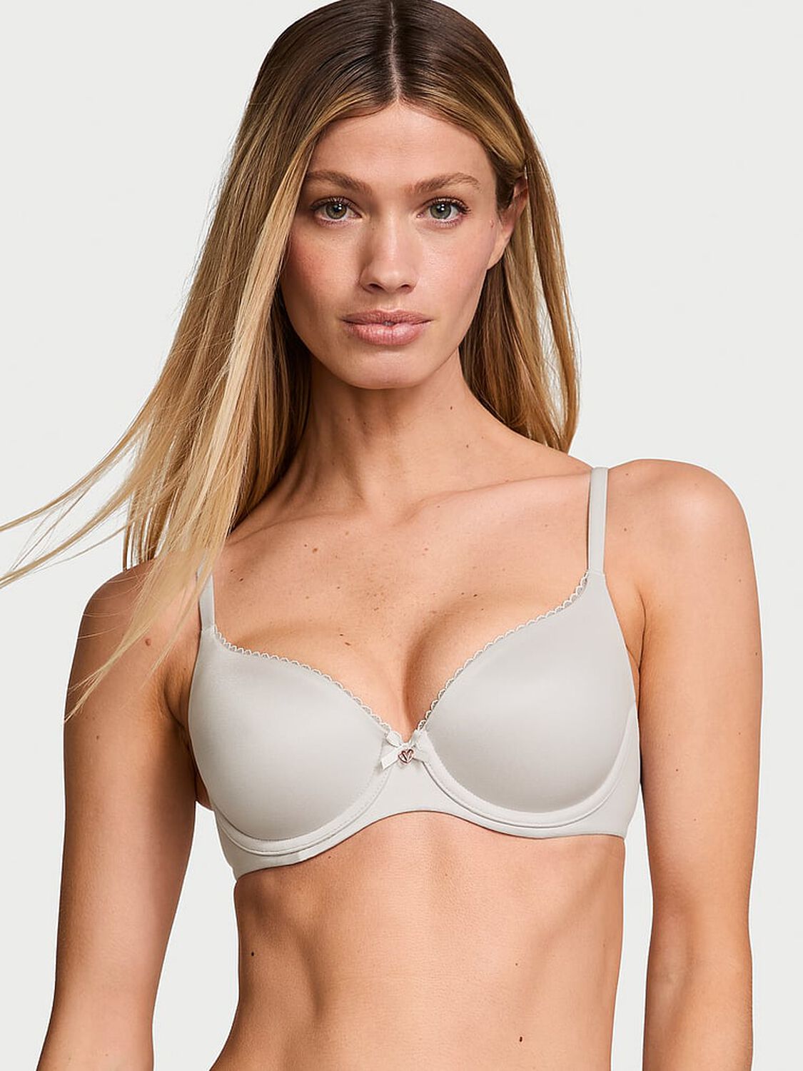 vs Body By Victoria Lightly Lined Smooth Demi Bra Silver Pearl 1 of 3 