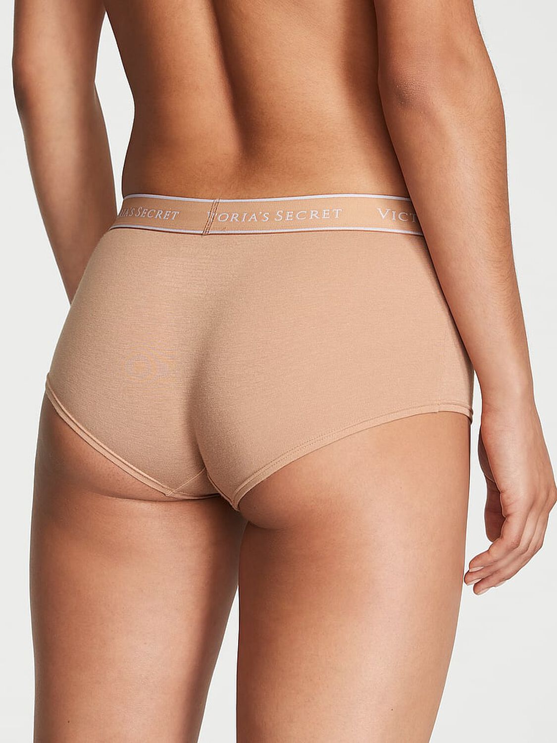 vs Cotton Logo Cotton Boyshort Panty Praline 2 of 3 