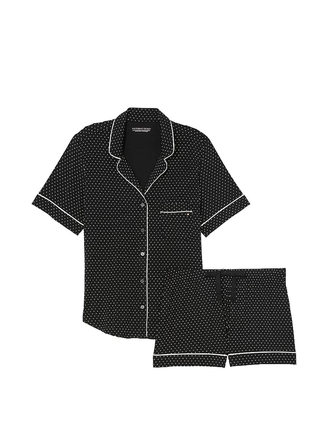 vs Victoria's Secret Modal Short Pajama Set Black Dots 3 of 3 