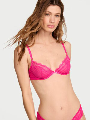 Tease Unlined Sheer Stripe Demi Bra