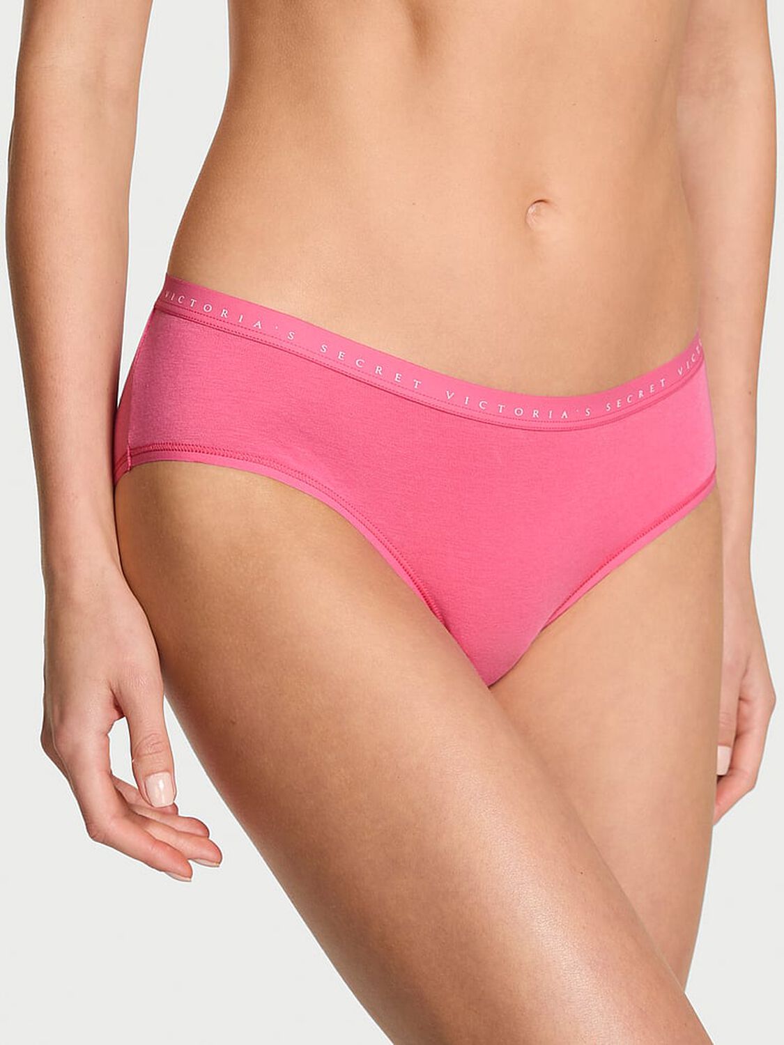 vs Victoria's Secret Stretch Cotton Hiphugger Panty Rose Garden Pink 1 of 2 
