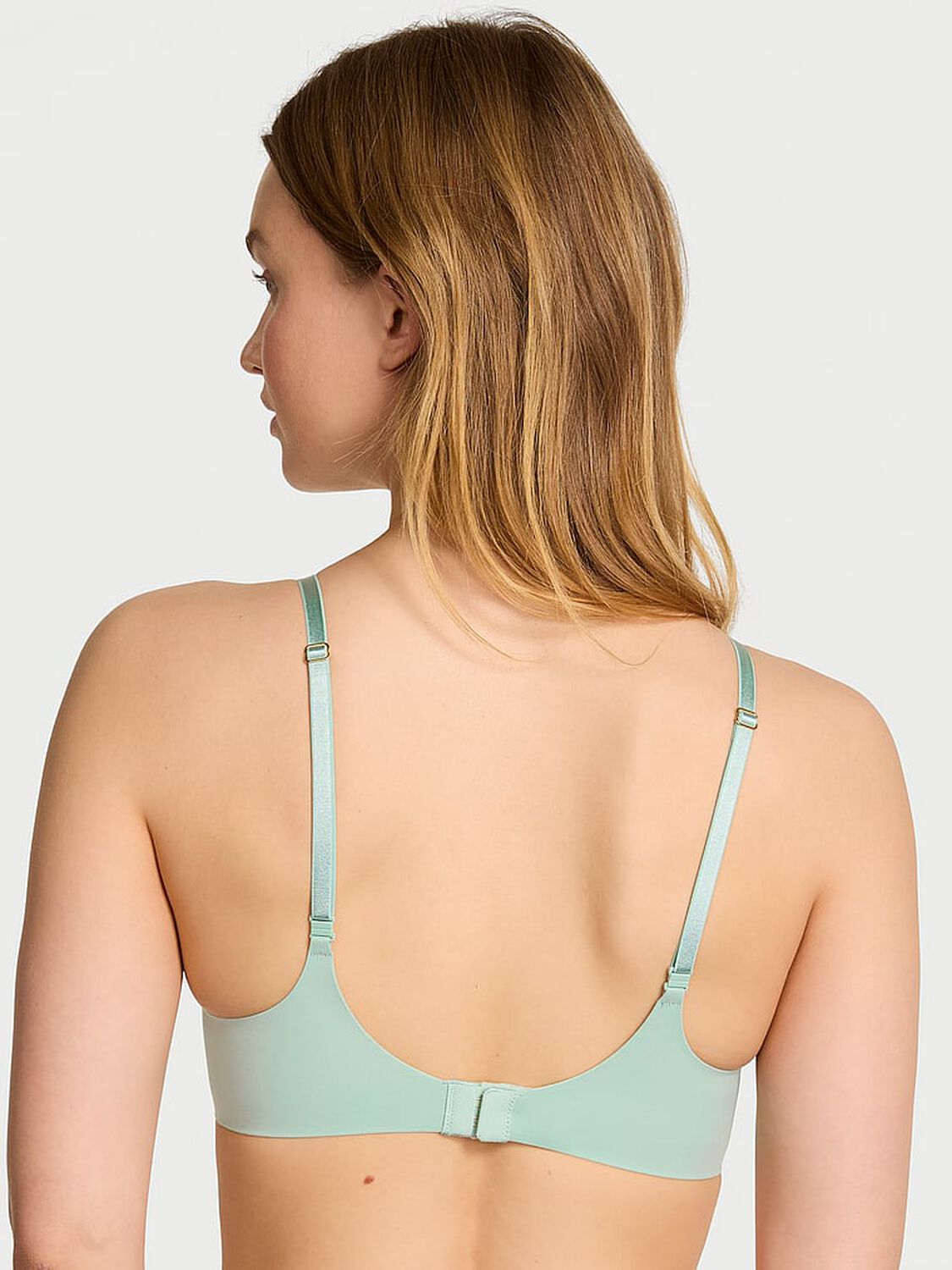 vs Dream Angels Smooth Wireless Push-Up Plunge Bra Mint Green 2 of 3 