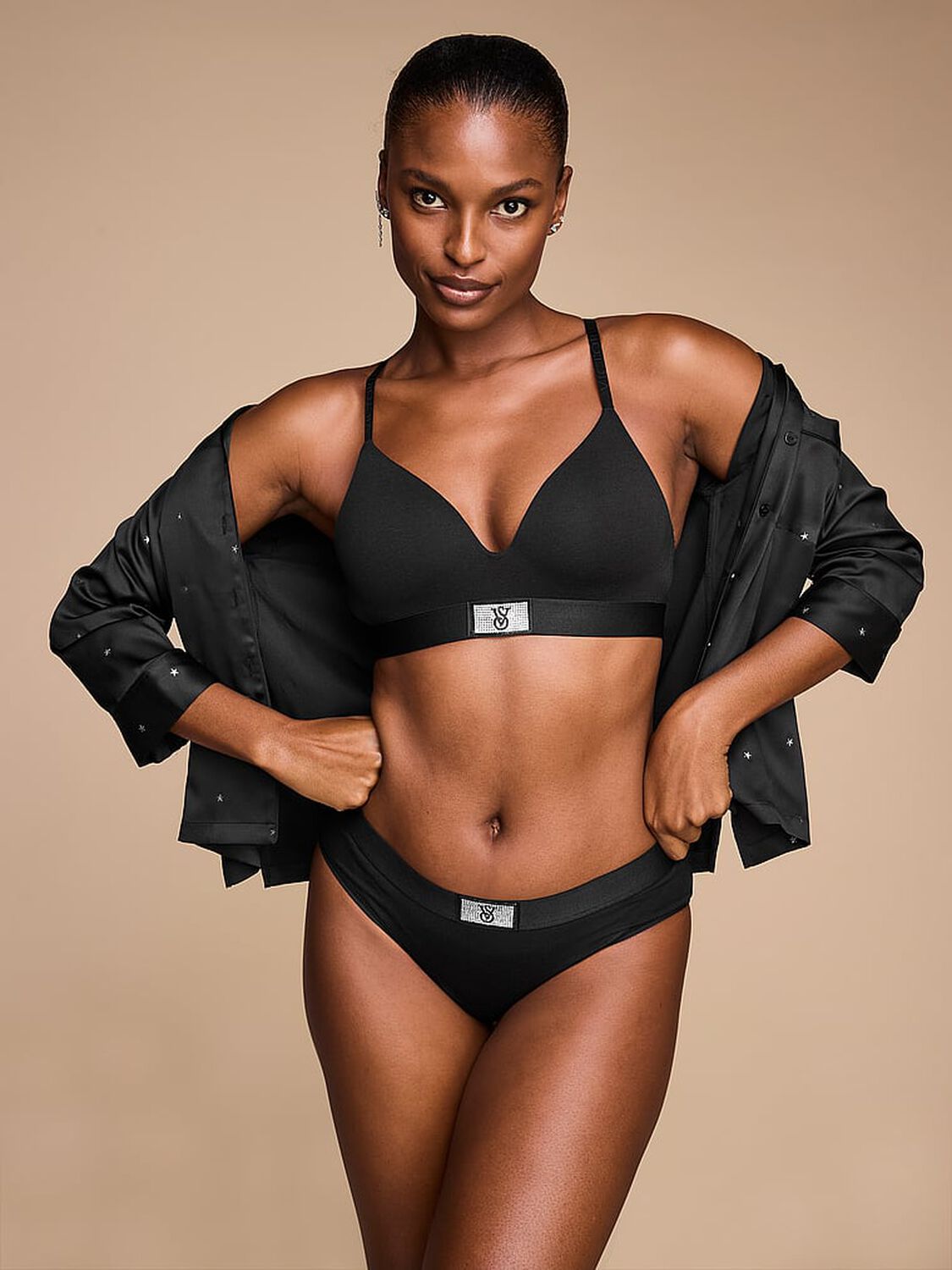 vs Cotton Logo Cotton Shine Patch Hiphugger Panty 4 of 4 