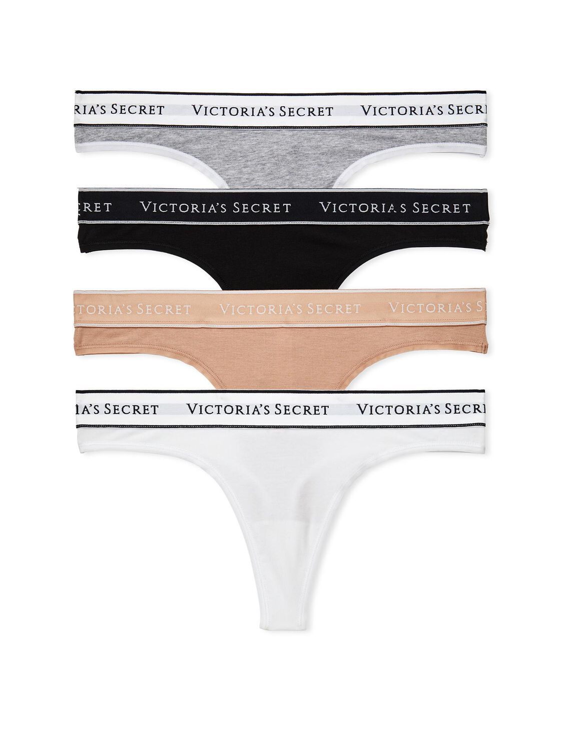 本格派ま！ 4-Pack Logo Australia Secret Victoria's | Panties Thong Cotton 下着・アンダーウェア