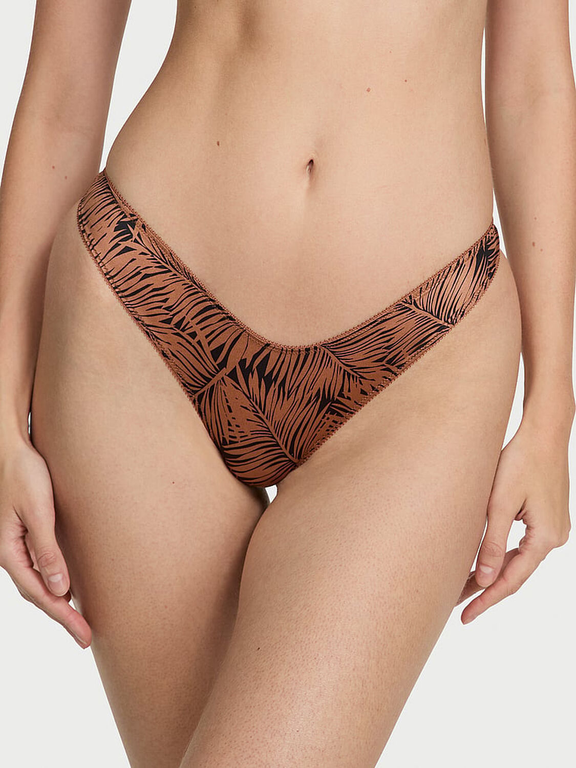 vs Very Sexy Strappy-Back Charm High-Leg Thong Panty Cocoa Palms 2 of 2 