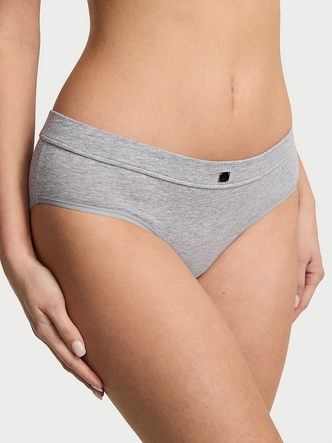 vs Cotton Logo Cotton Hiphugger Panty Heather Grey 3 of 3 