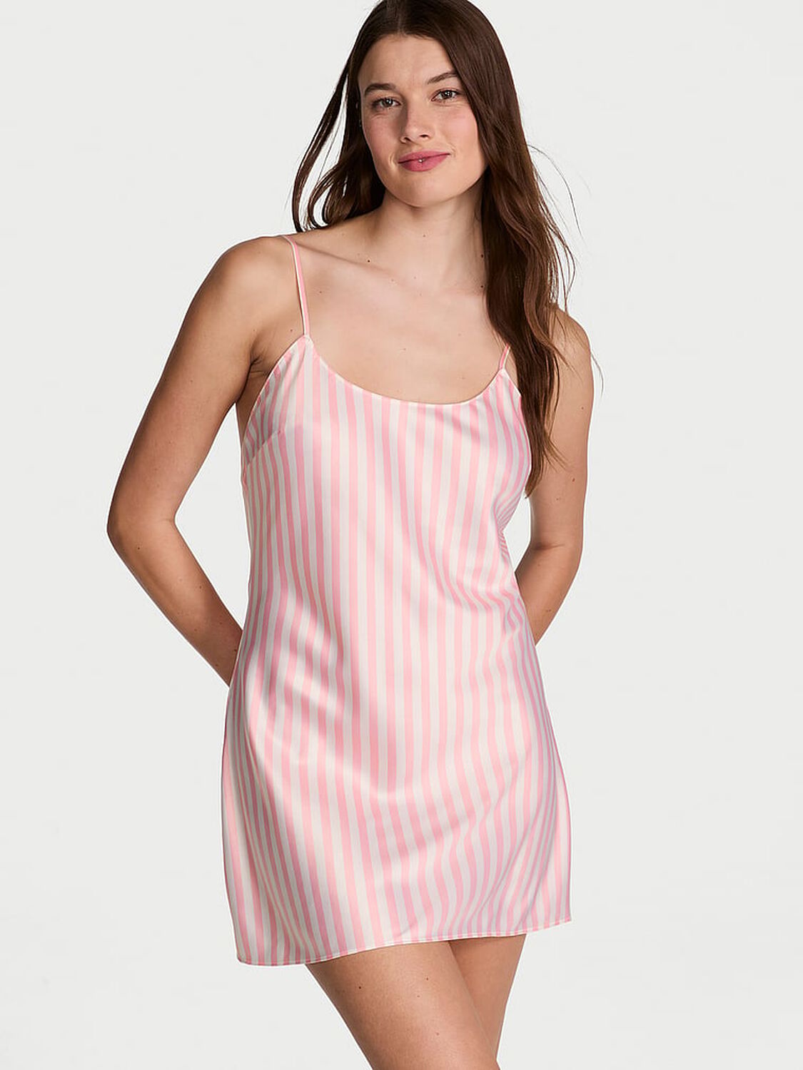 vs Victoria's Secret Heritage Stripe Satin Mini Slip 1 of 3 