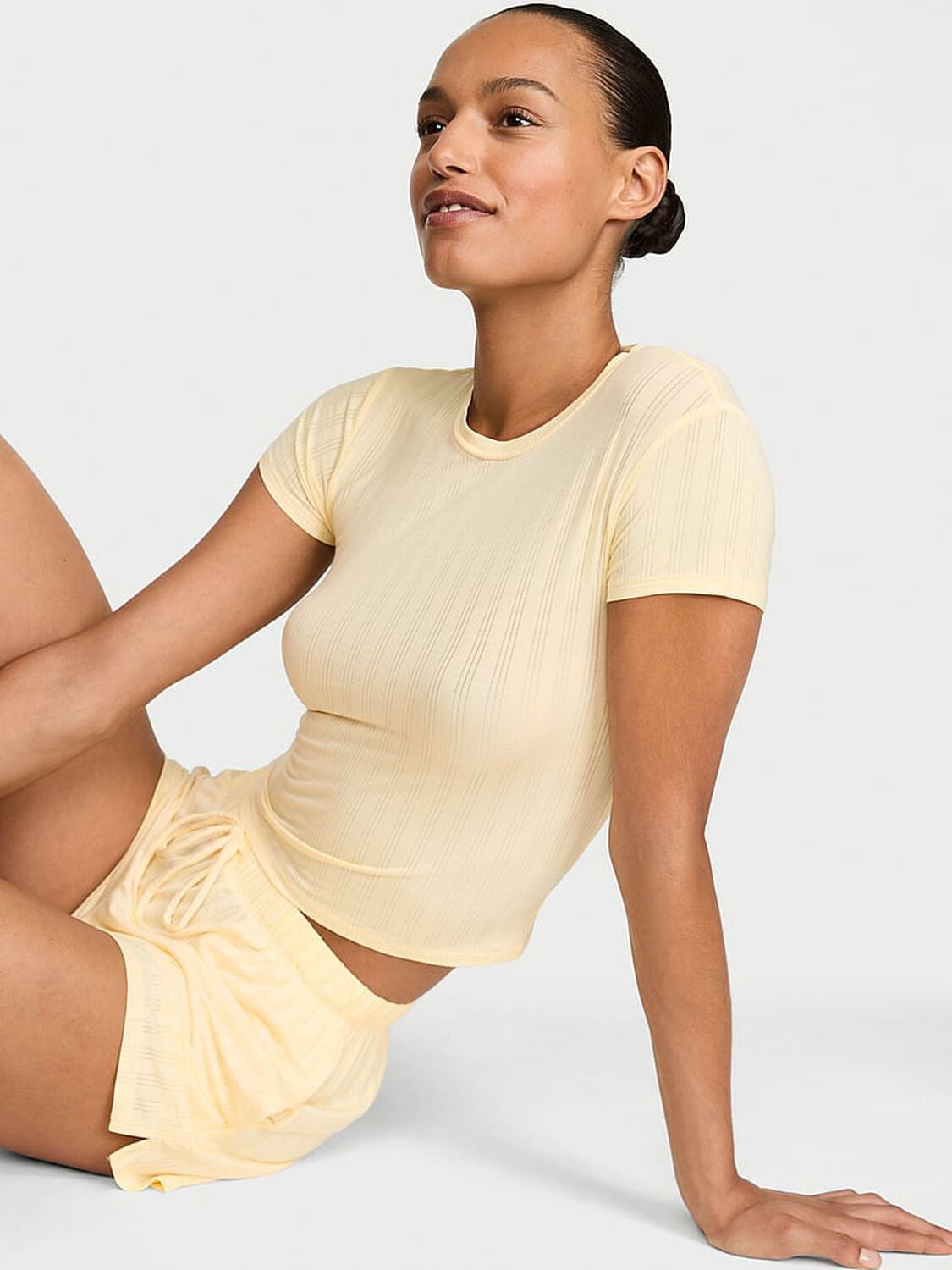 vs Victoria's Secret SoSoft&trade; Modal Ultra-Fine Tee Sunny Honey 1 of 3 
