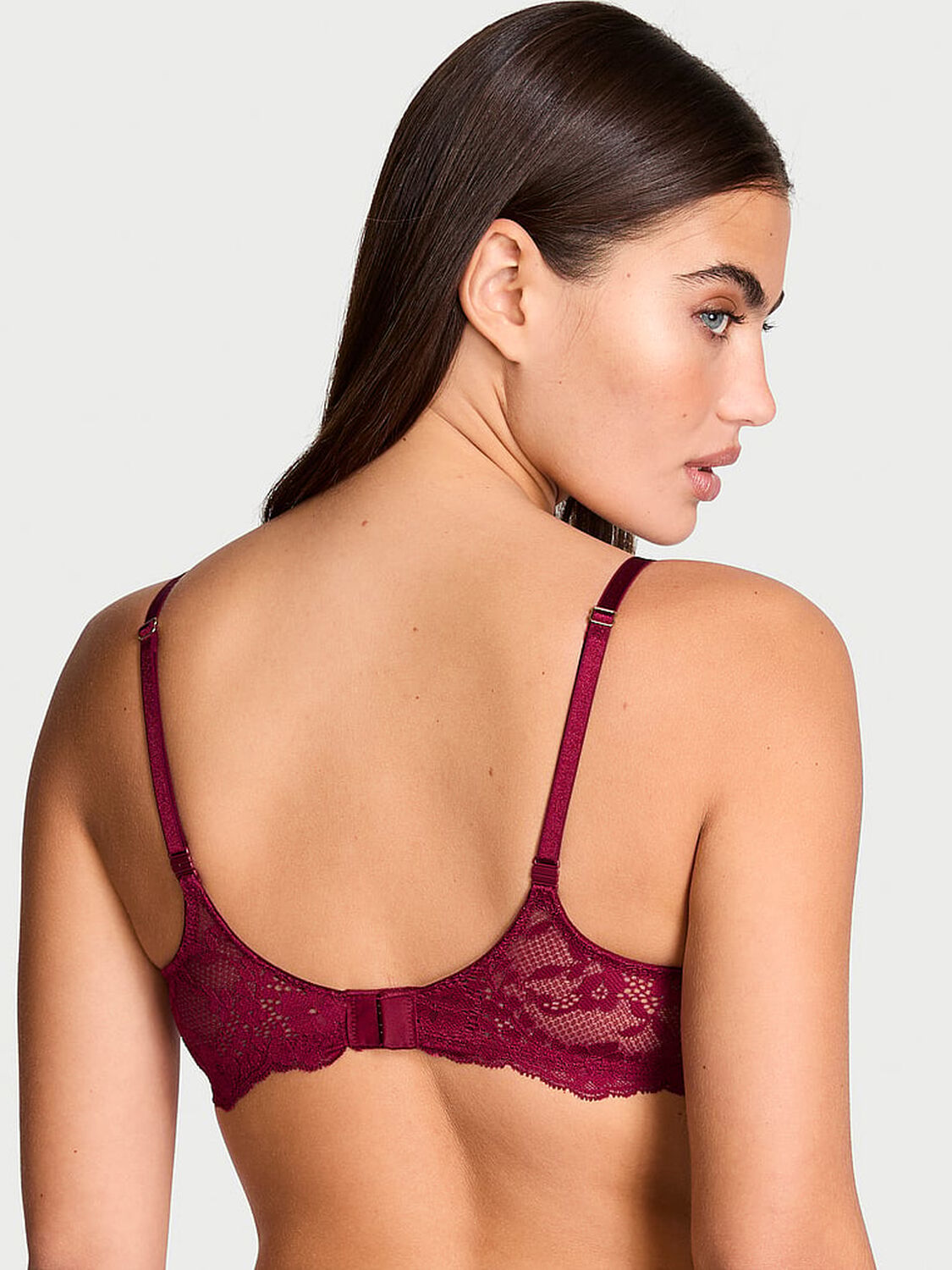 vs Dream Angels Lace Push-Up Bra Campari Red 2 of 4 