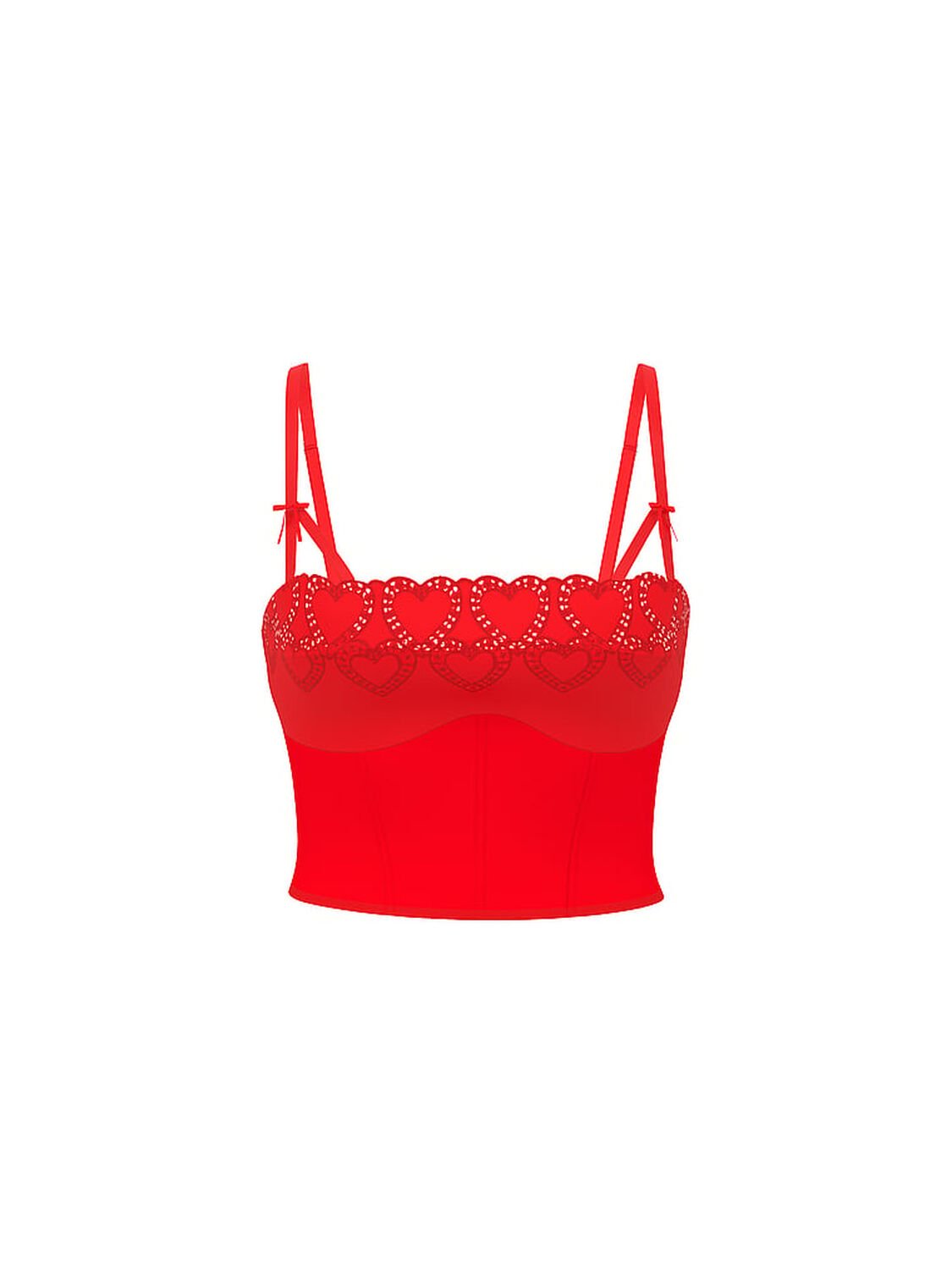 vs Dream Angels Heartbeat Embroidery Unlined Corset Top Lipstick Heartbeat 1 of 3 