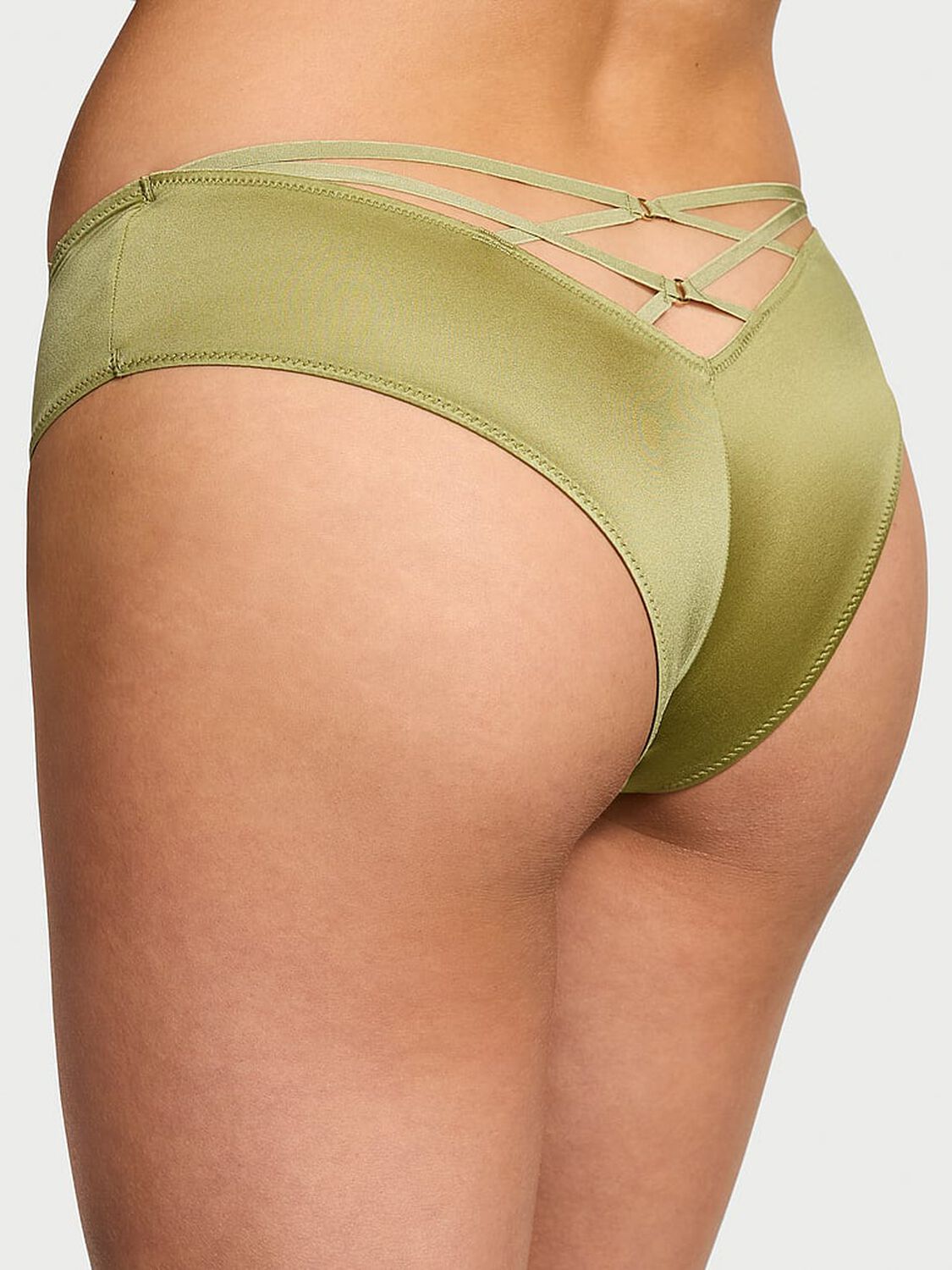 vs Very Sexy Strappy-Back High-Leg Cheeky Panty Spanish Moss 1 of 5 