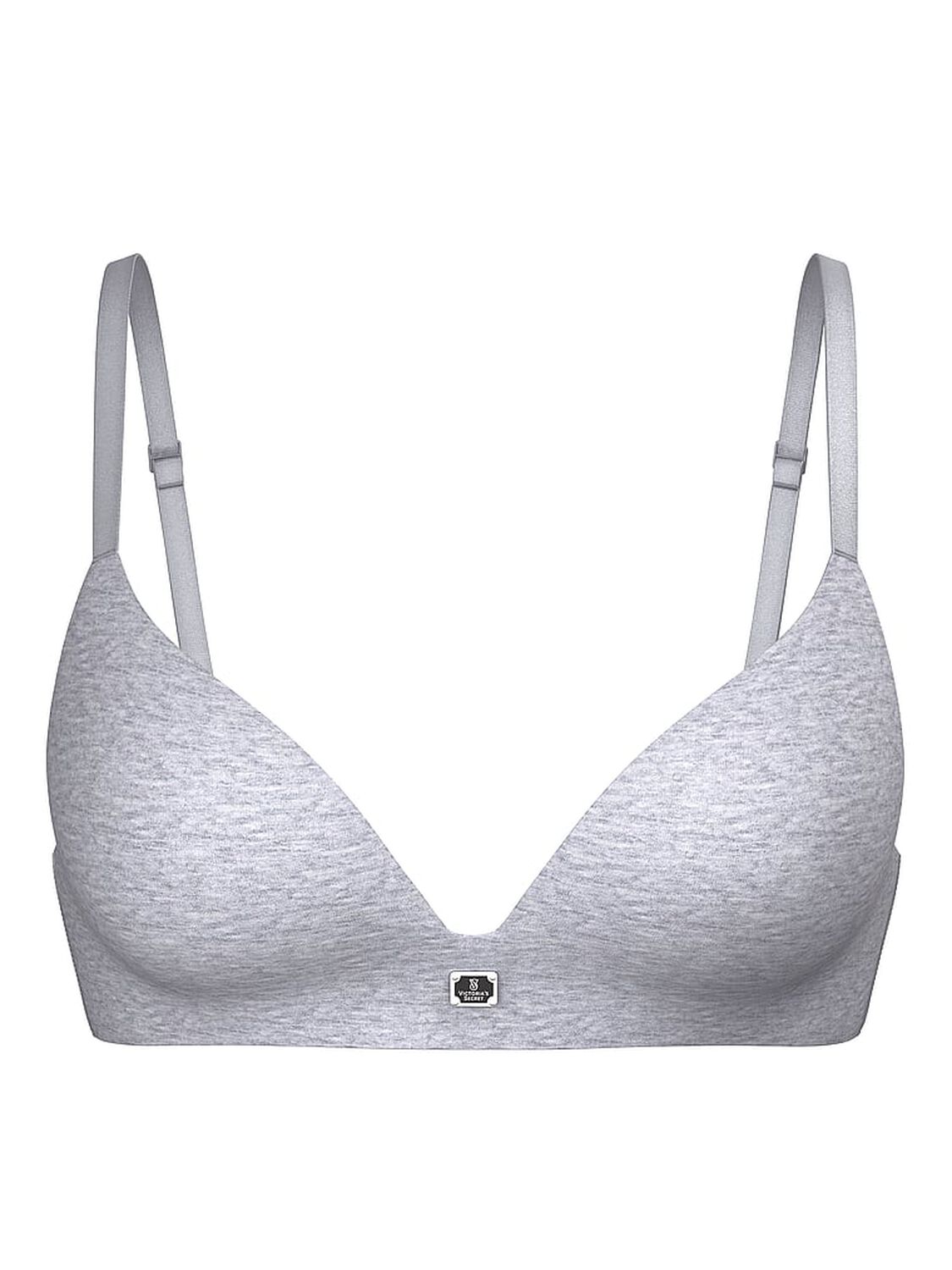 vs The T-Shirt Cotton Logo Hardware Lightly Lined Wireless Bra Heather Grey 3 of 3 