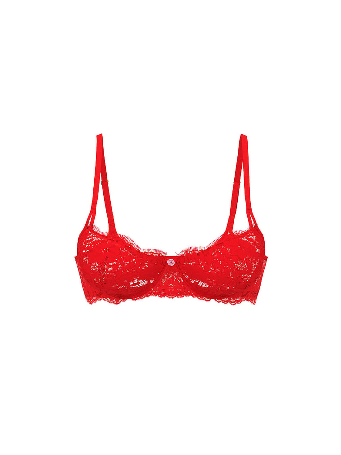 vs Dream Angels Wicked Unlined Lace Balconette Bra Bright Vermillion 3 of 3 