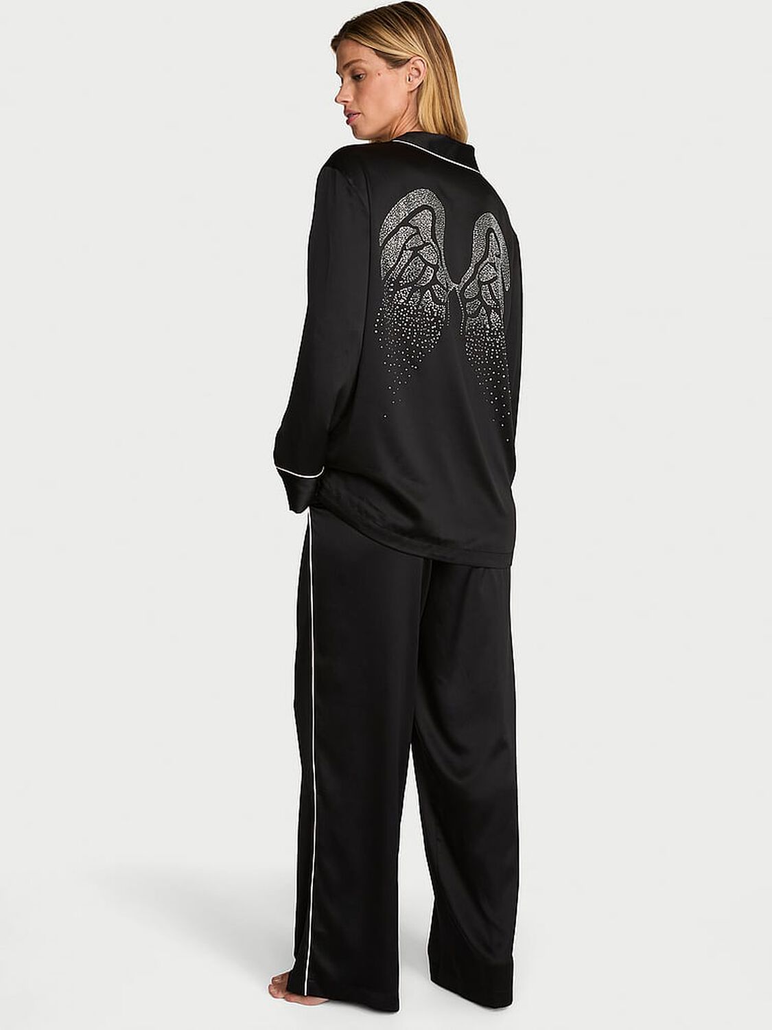 vs Victoria's Secret VSFS '26 Signature Satin Long Pajama Set Black 2 of 4 
