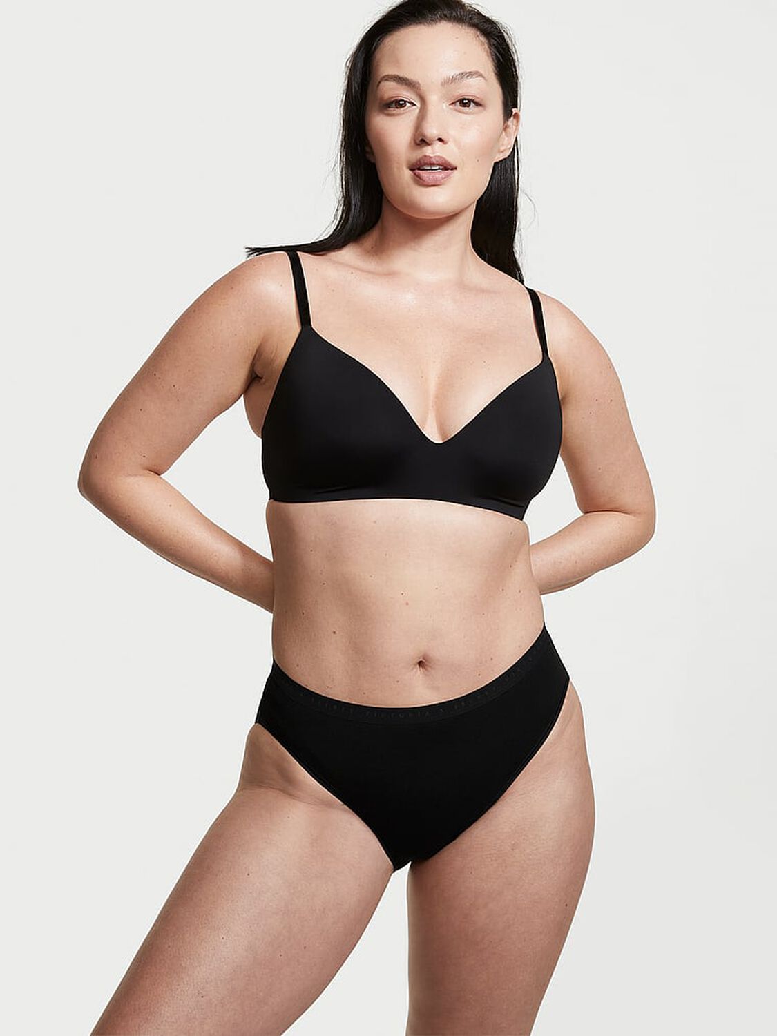 vs Victoria's Secret Stretch Cotton High-Leg Brief Panty Black 5 of 5 