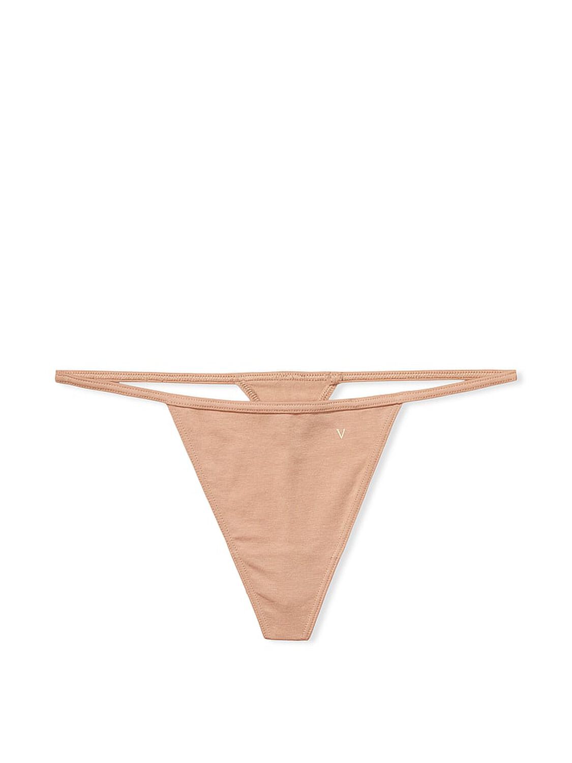 vs Victoria's Secret Stretch Cotton V-String Panty Sweet Praline 3 of 3 
