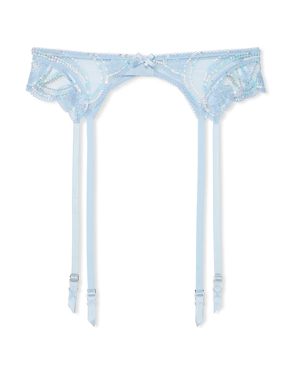 vs Dream Angels Iridescent Embroidery Garter Belt Light Blue 1 of 3 