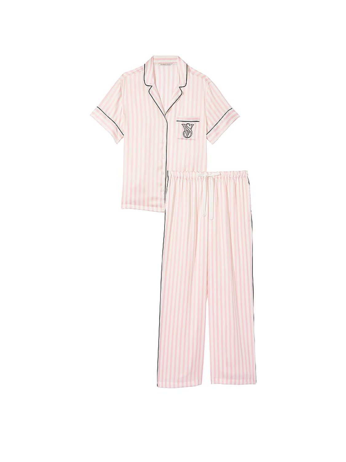vs Victoria's Secret Satin Short-sleeve PJ Set Iconic Stripe 3 of 3 