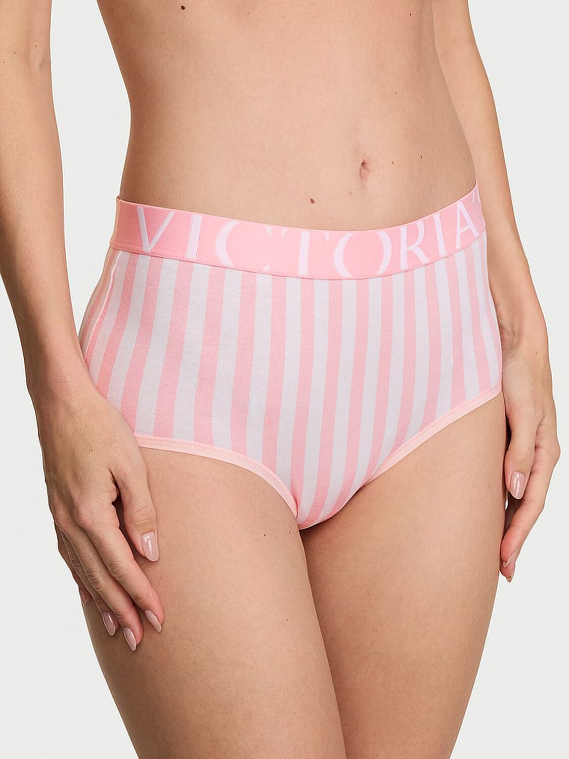 vs Cotton Exploded Logo Cotton Modern Brief Panty Pretty Blossom Stripes 1 of 3 