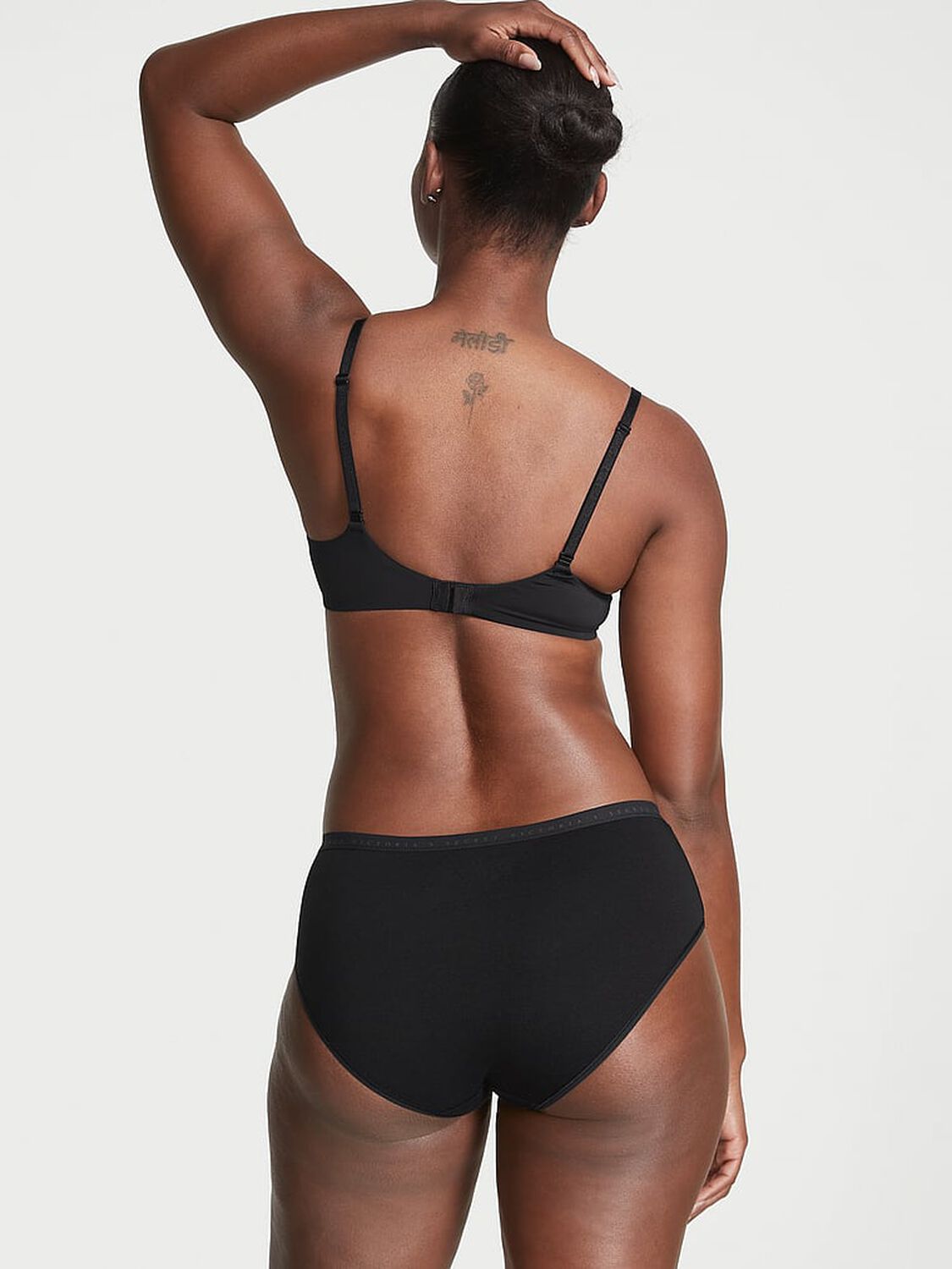 vs Victoria's Secret Stretch Cotton Hiphugger Panty Black 2 of 4 