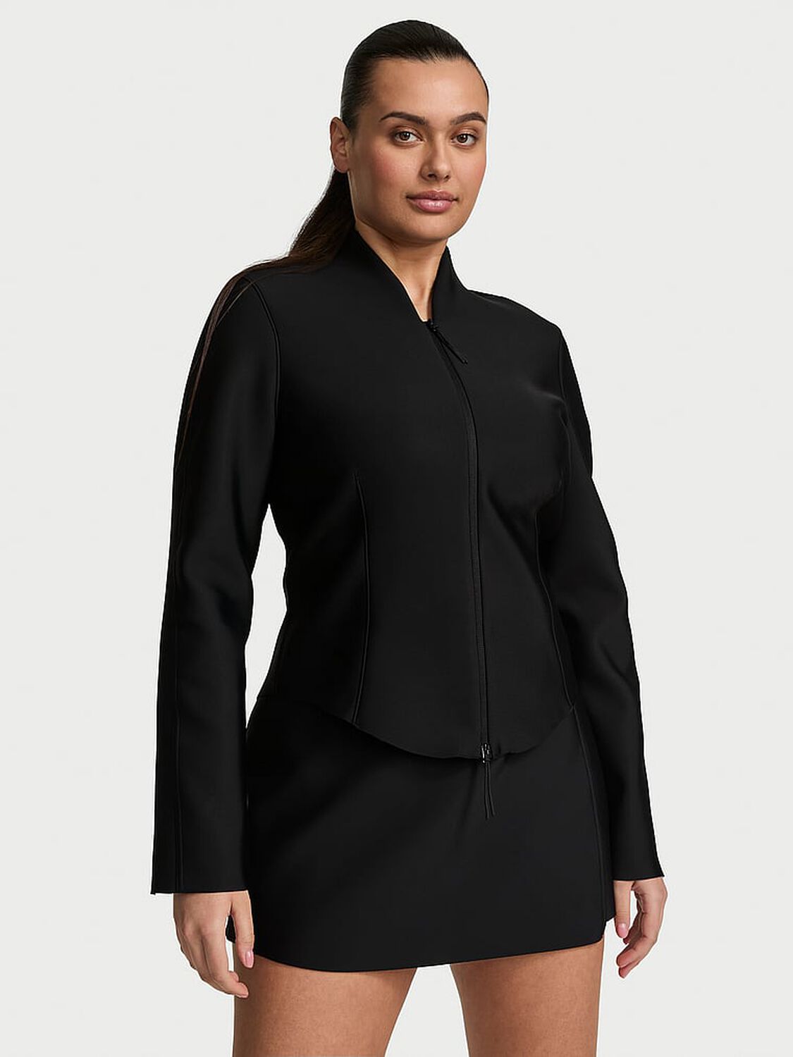 vs Vsx VSX Defined Scuba Zip Long-Sleeve Top Black 1 of 2 