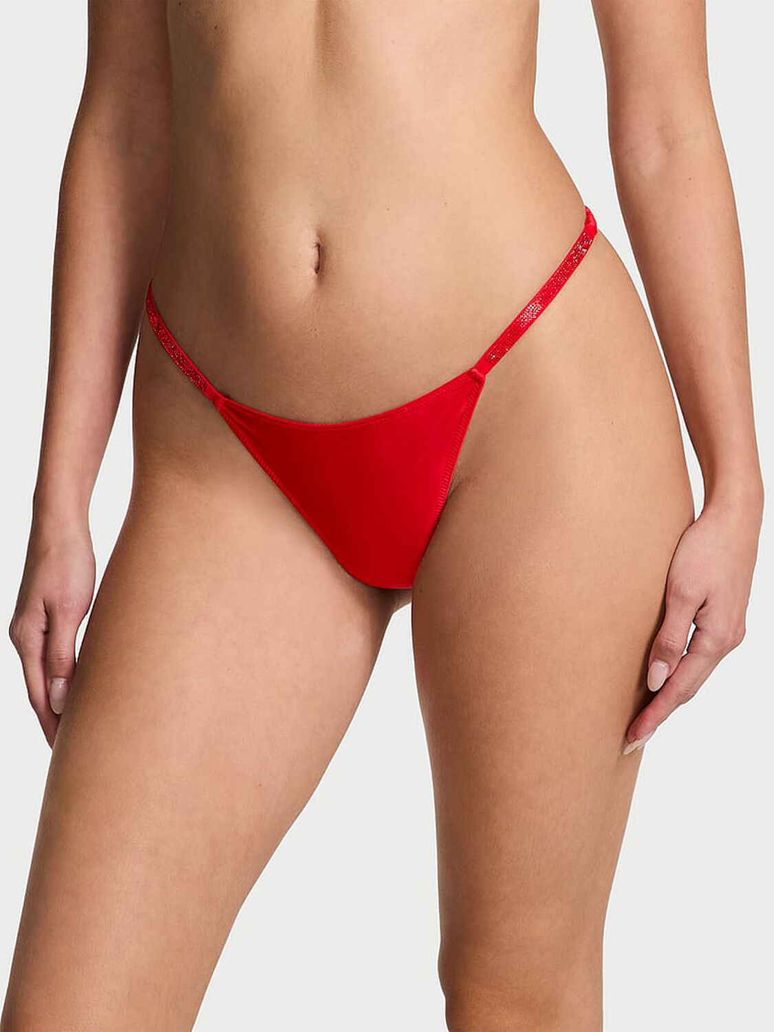 vs Dream Angels Satin Twinkle Bow V-String Panty 1 of 4 
