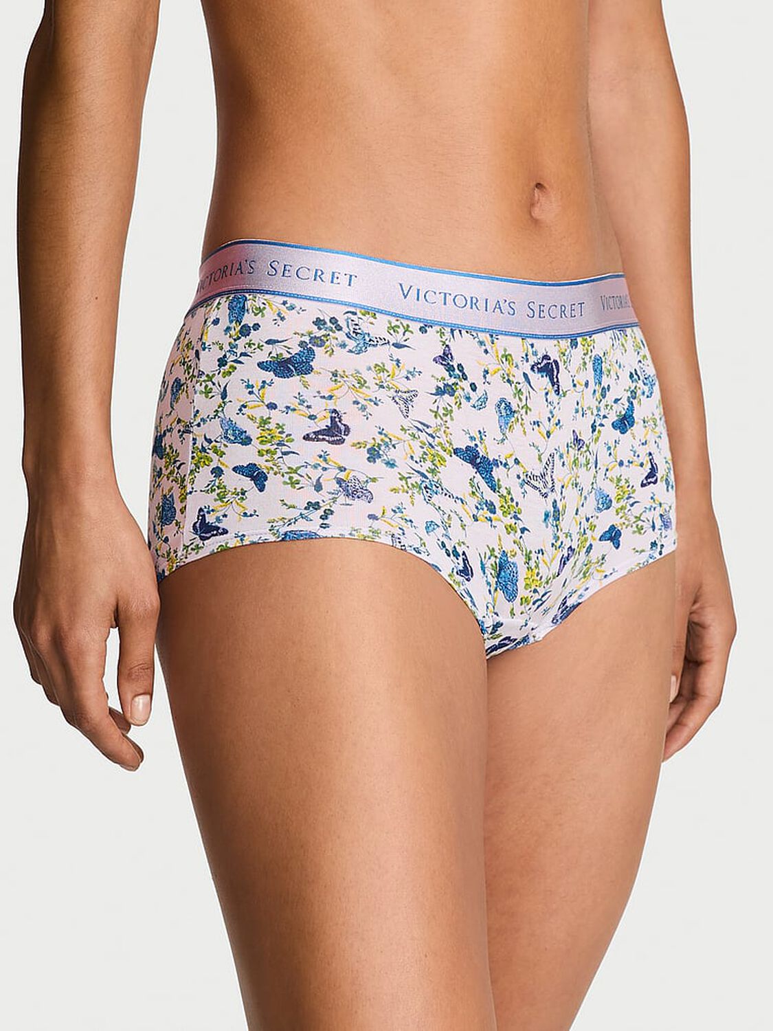 vs Cotton Logo Cotton Boyshort Panty Perfume Butterflies 1 of 2 