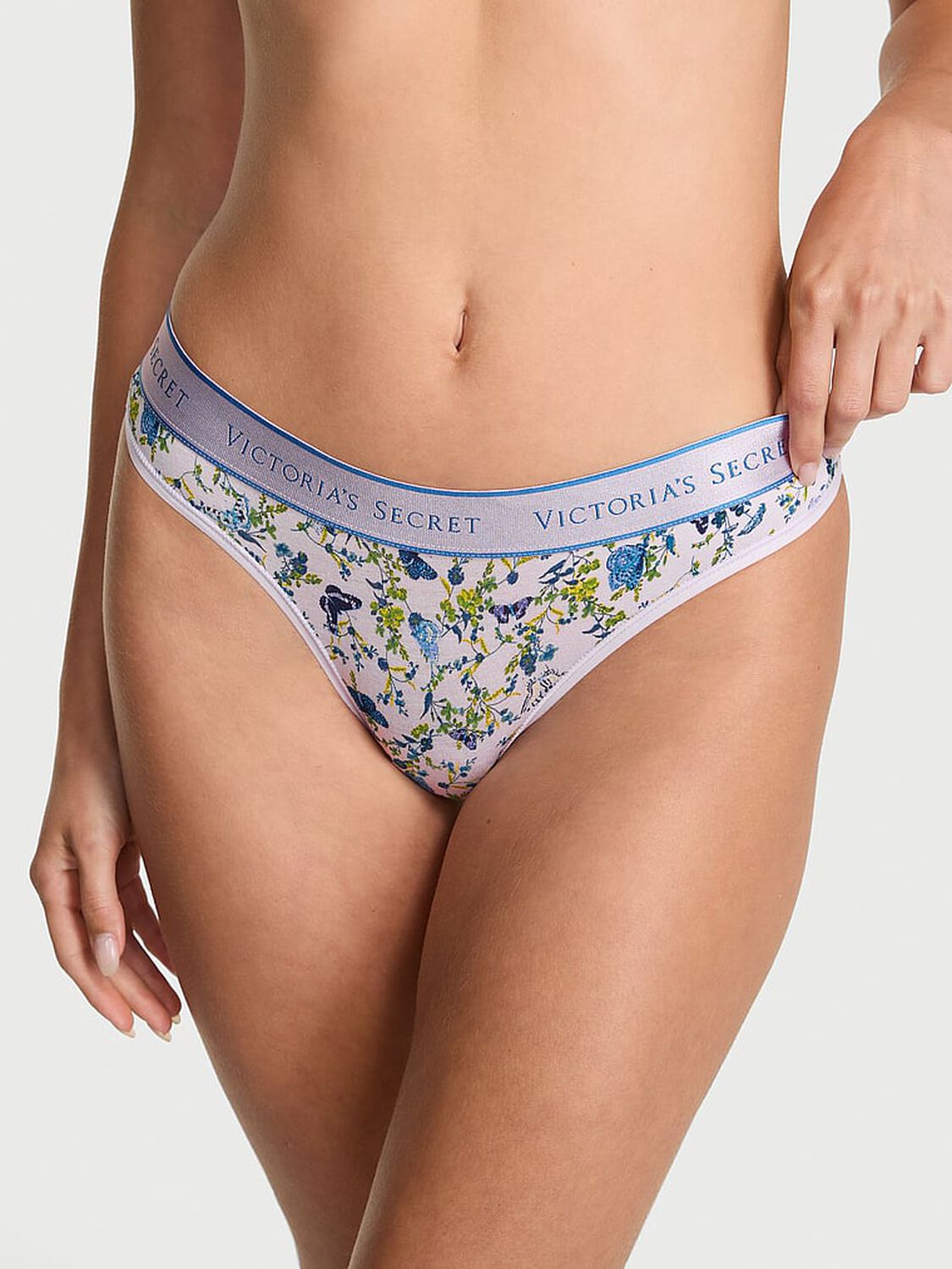 vs Cotton Logo Cotton Thong Panty Perfume Butterflies 1 of 1 
