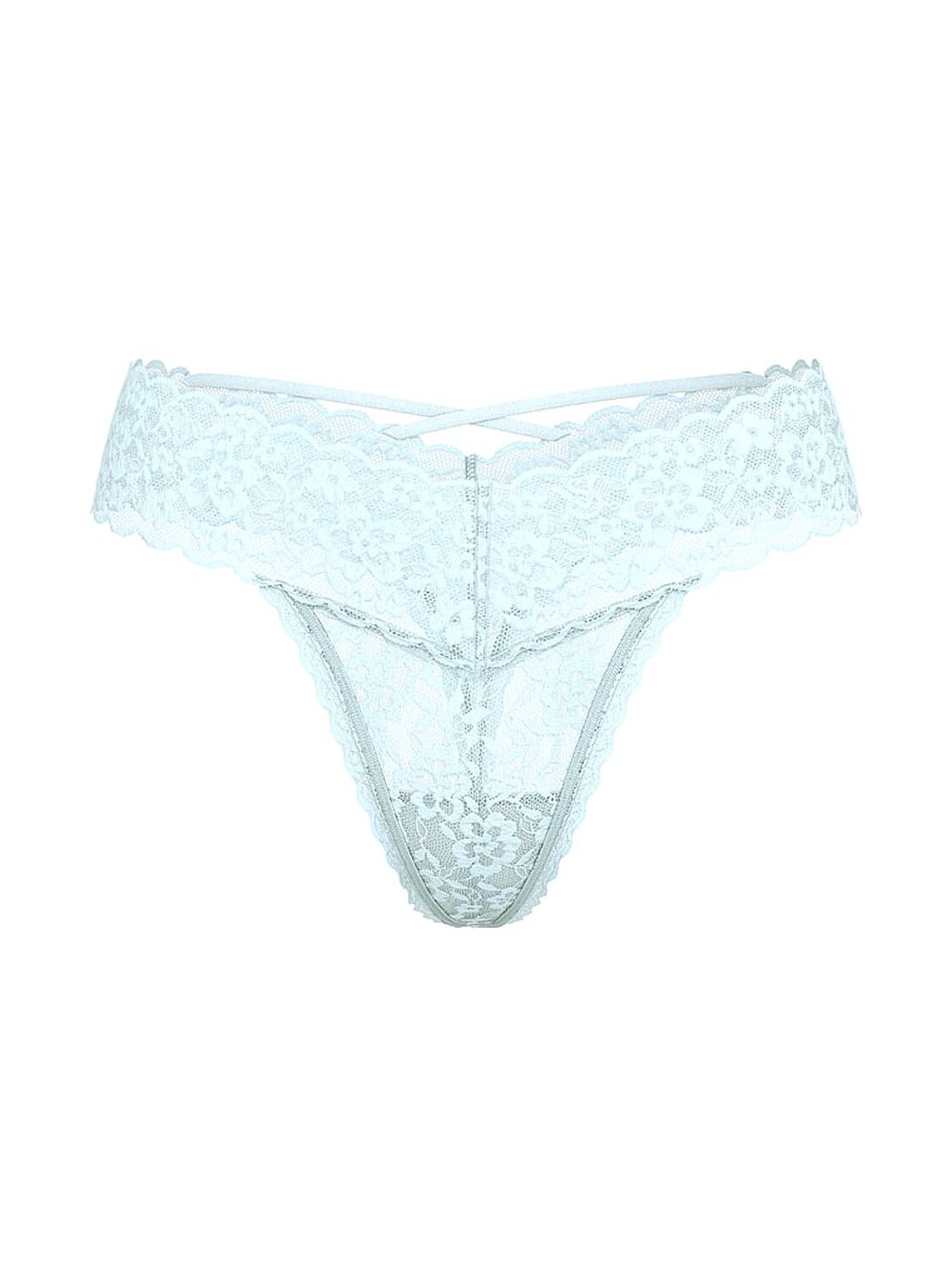vs The Lacie Blossom Lace Strappy-Back Thong Panty Tradewinds Blue 3 of 3 